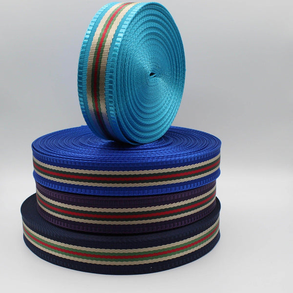 5 meters Fancy Striped Webbing 40mm #RUB1913 - ACCESSOIRES LEDUC BV