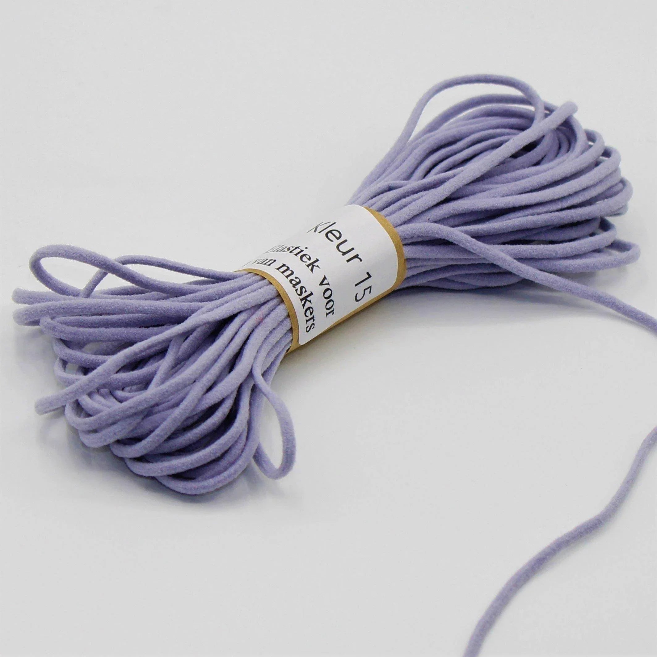 10 meters soft coloured elastic for masks 3mm - ACCESSOIRES LEDUC BV