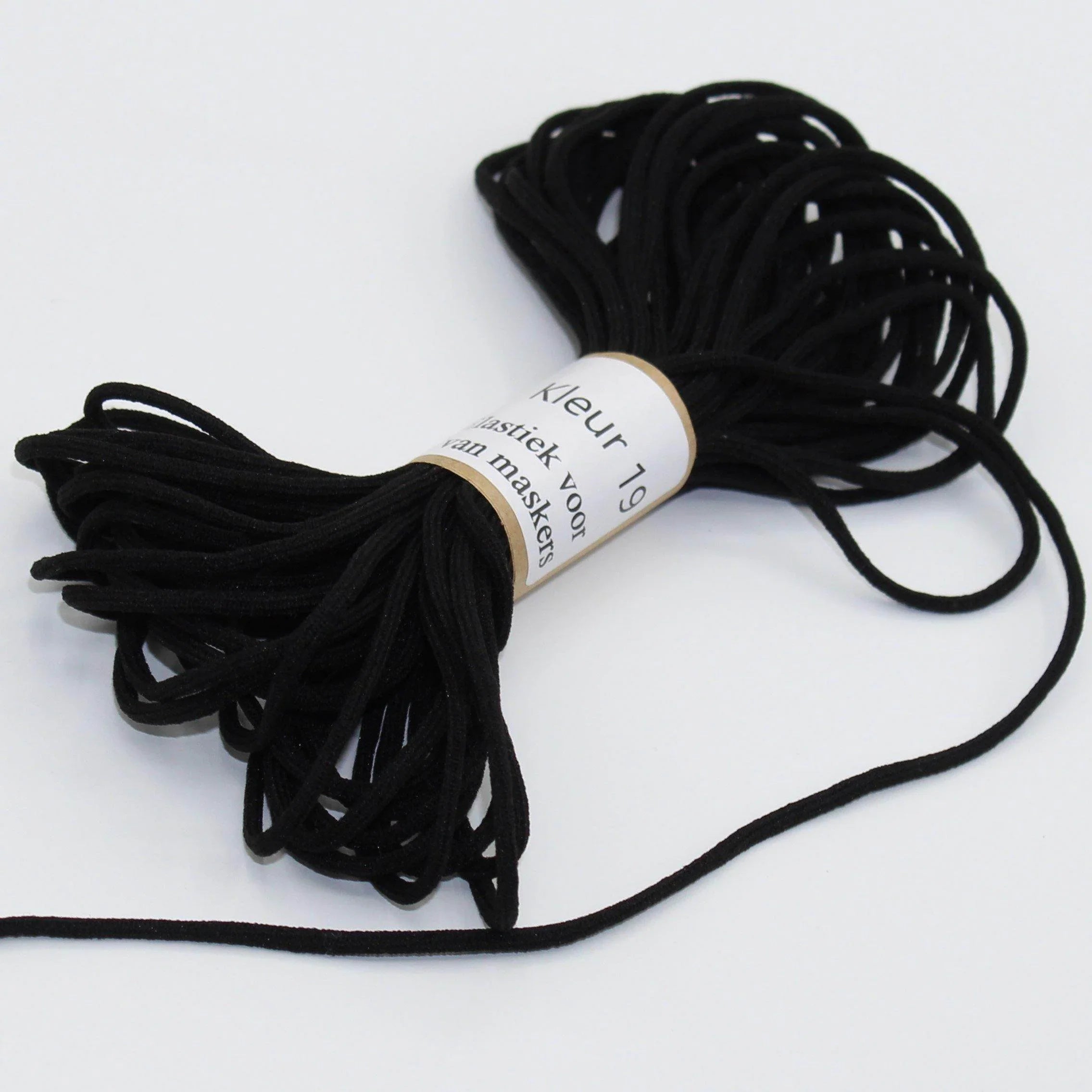 10 meters soft coloured elastic for masks 3mm - ACCESSOIRES LEDUC BV