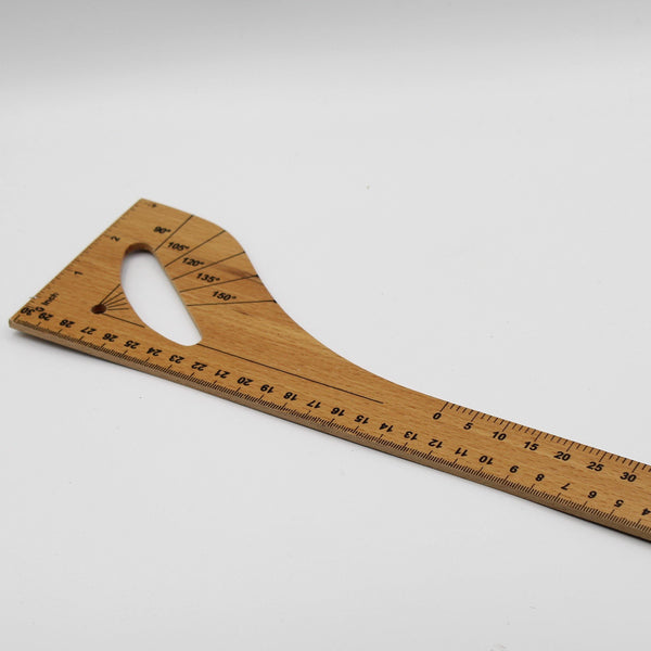 houten liniaal met markering in cm, inches en graden (klein) - ACCESSOIRES LEDUC