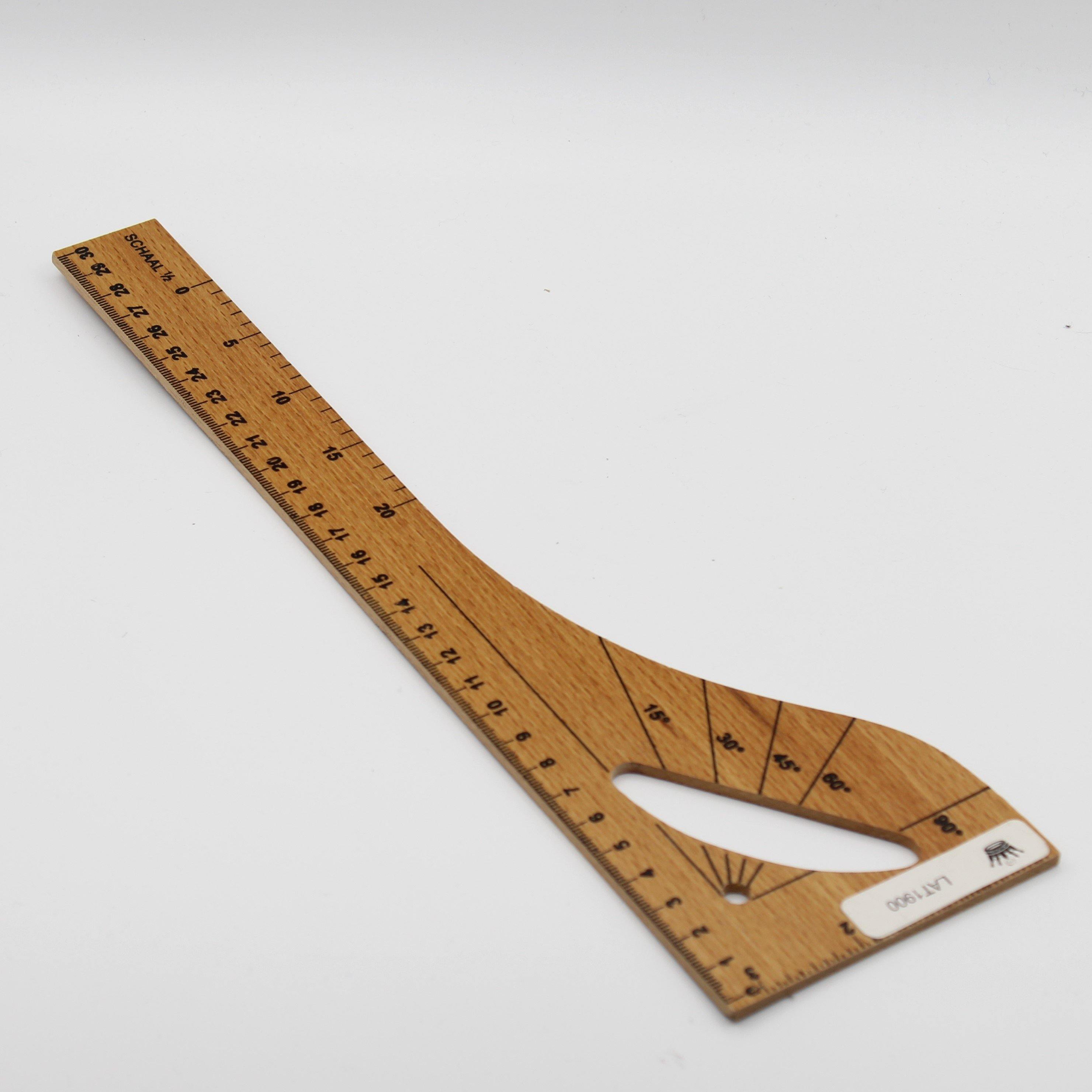 wooden ruler with marking in cm, inches and degrees (little) - ACCESSOIRES LEDUC