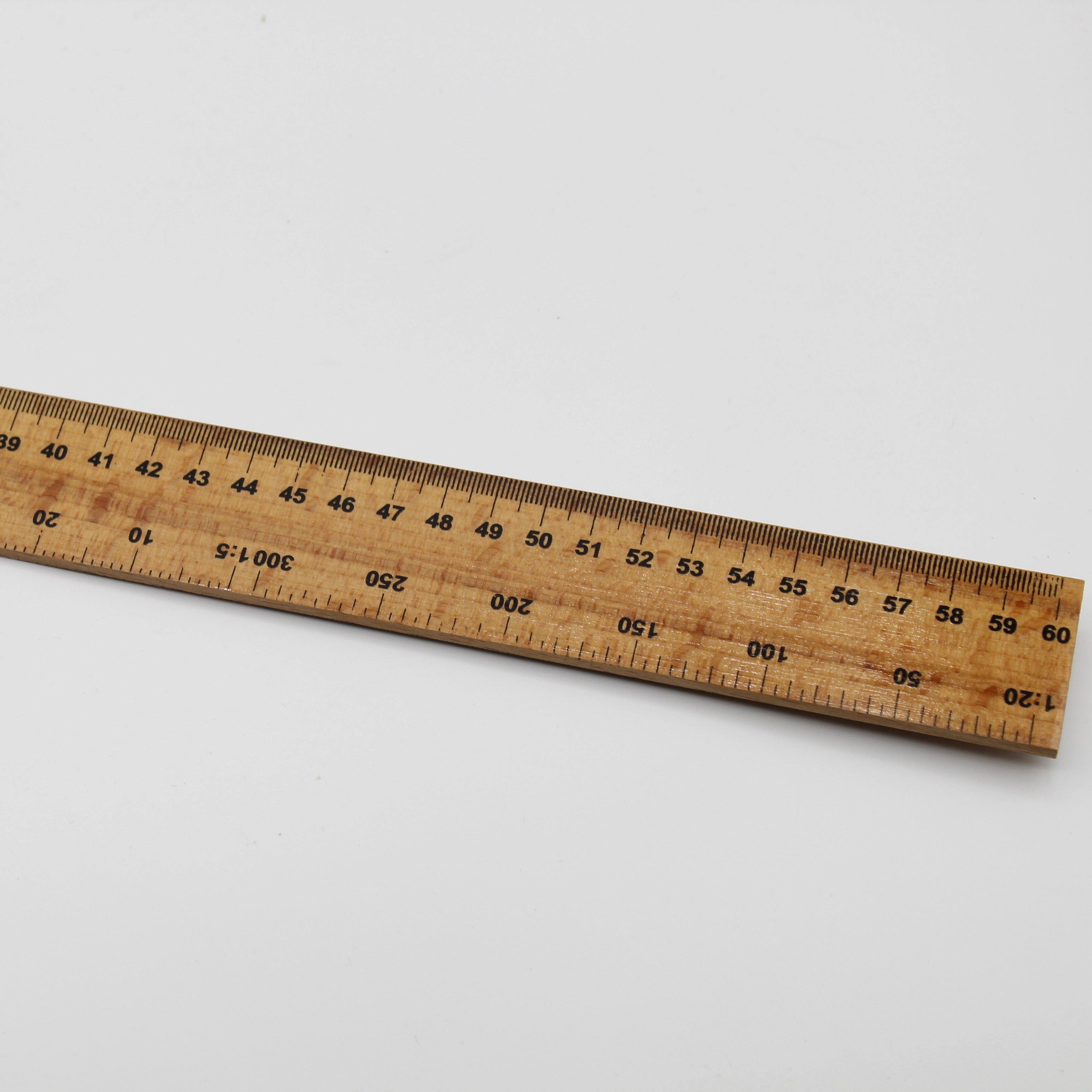 wooden ruler with marking in cm, inches and degrees (big) - ACCESSOIRES LEDUC