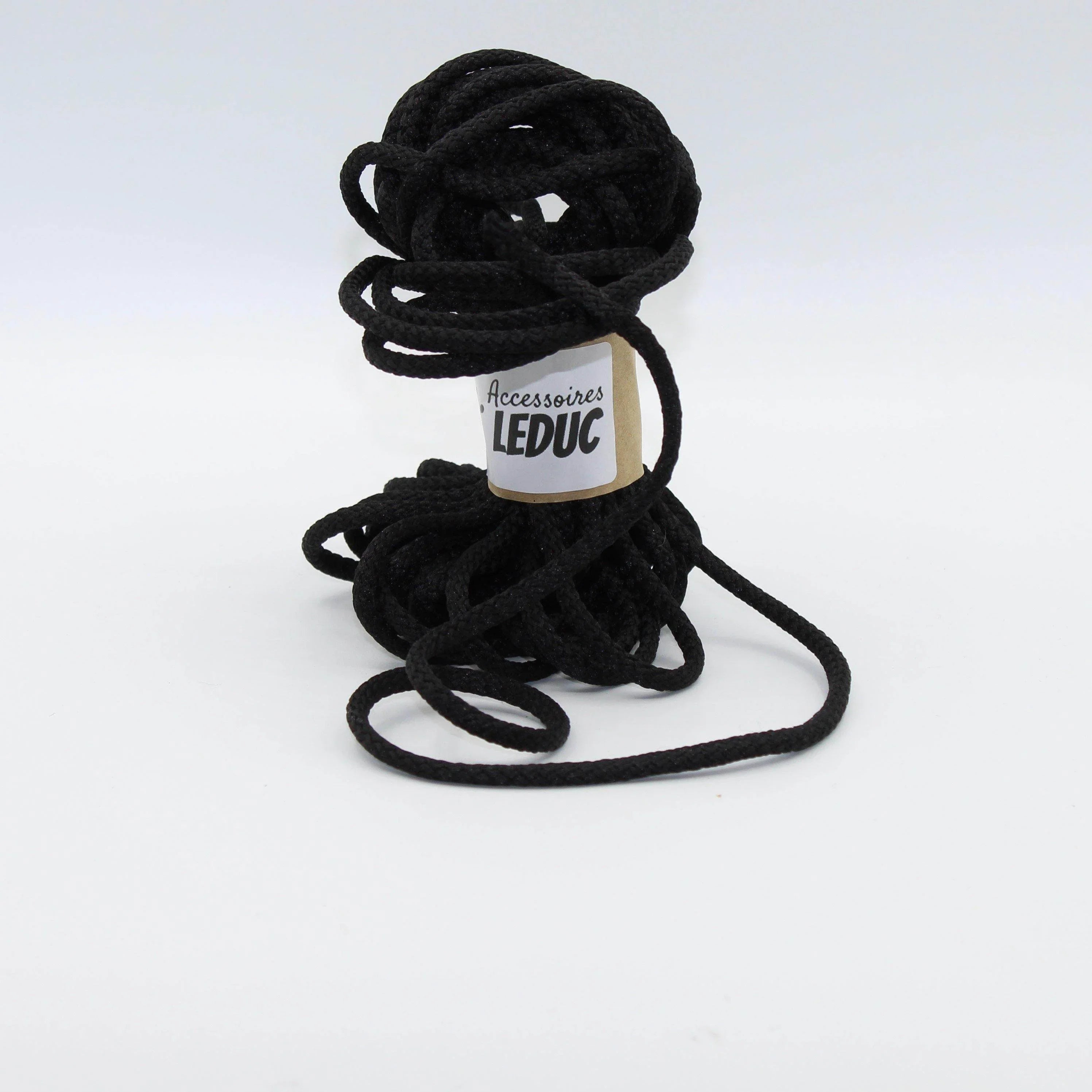 5 meters High Quality Black Cord 6MM - ACCESSOIRES LEDUC BV