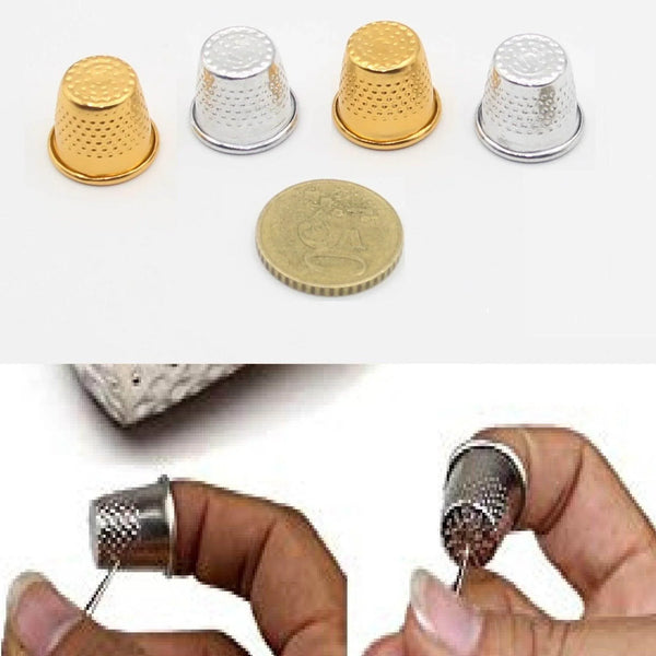Set of 4 Thimbles size M : 2 gold + 2 silver - ACCESSOIRES LEDUC BV