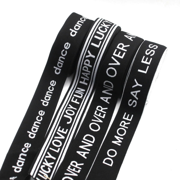 Black Elastic with Generic Logo 40mm #ELA3523 - ACCESSOIRES LEDUC BV