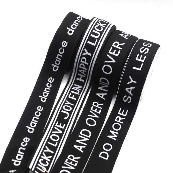 Zwart elastiek met generiek logo 40 mm #ELA3523 - ACCESSOIRES LEDUC