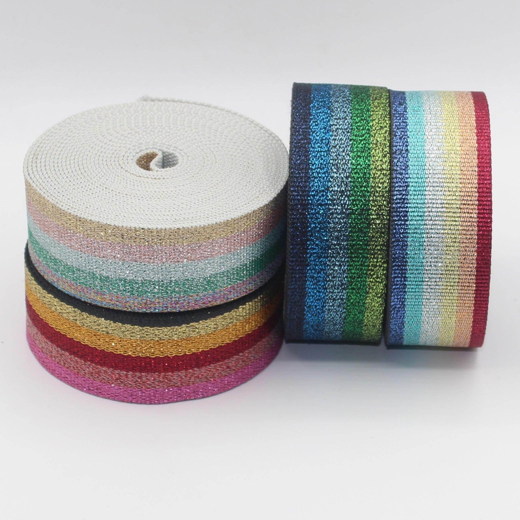 All Lurex Striped Webbing 38mm #RUB3526 - ACCESSOIRES LEDUC BV