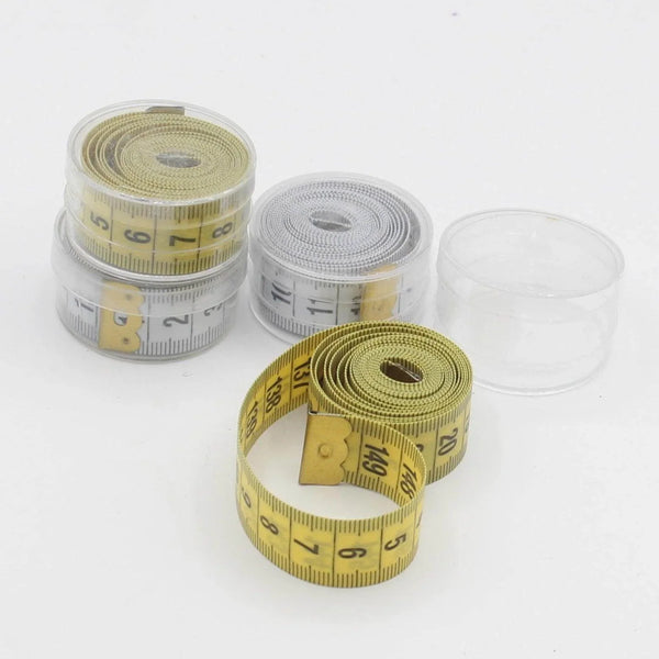 4 measure tapes - 2 yellow + 2 white - 150cm , centimeters on both sides - ACCESSOIRES LEDUC BV