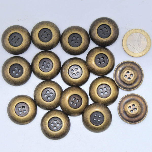 Bronze Winter Coat Zamak Button 4 Holes #KZ44003 - ACCESSOIRES LEDUC BV