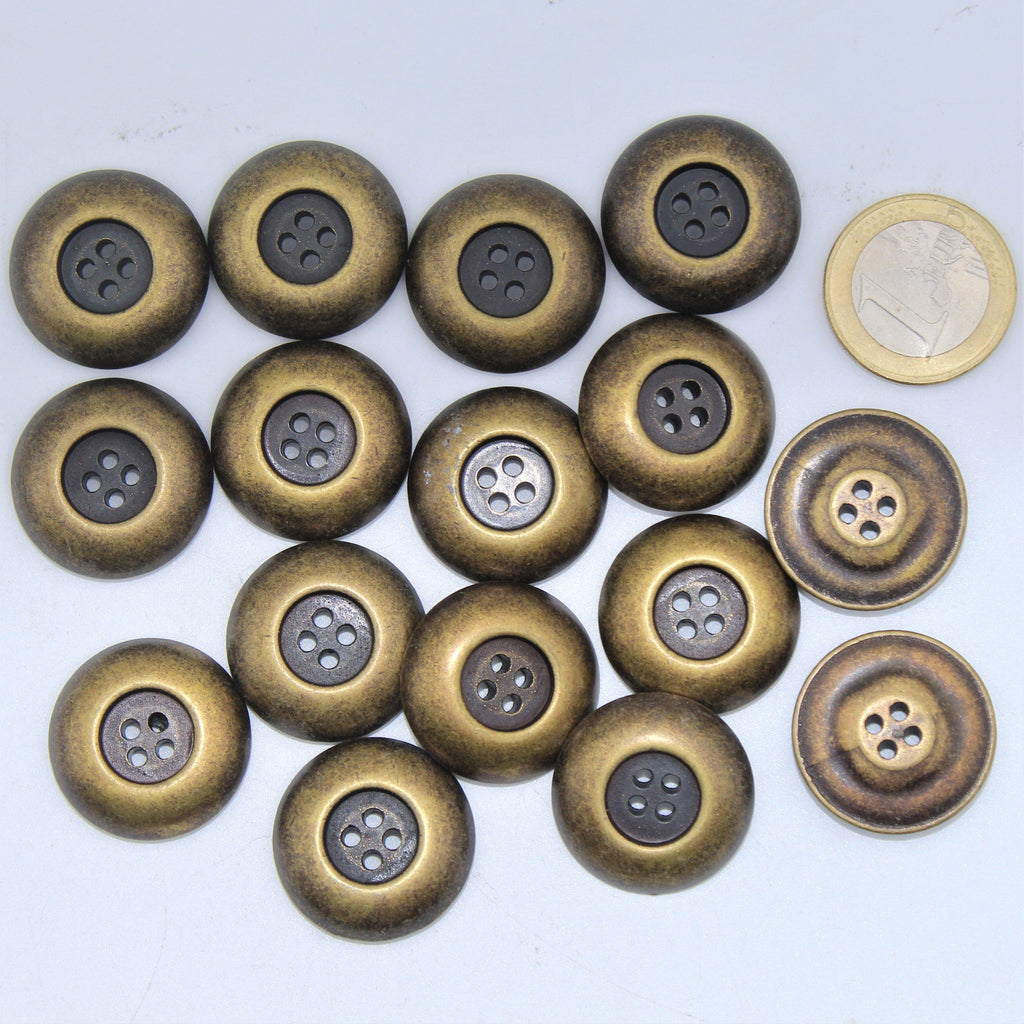 Bronze  Winter Coat Zamak  Button 4 Holes #KZ44003 - ACCESSOIRES LEDUC