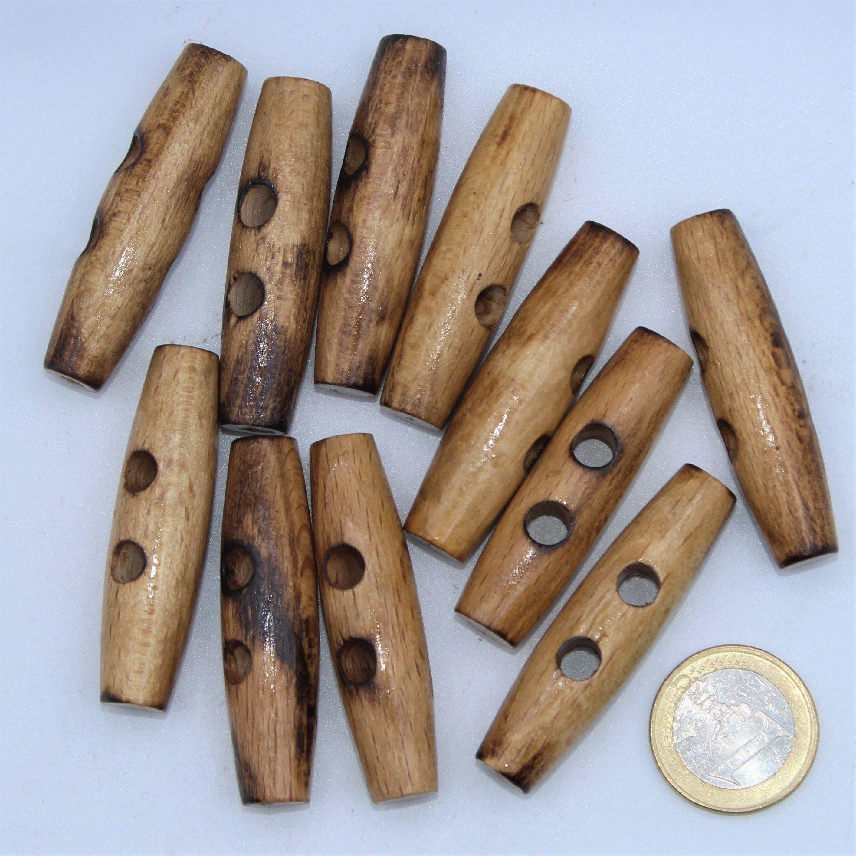 Wooden Stick Button 2 holes #KB24002 - ACCESSOIRES LEDUC BV