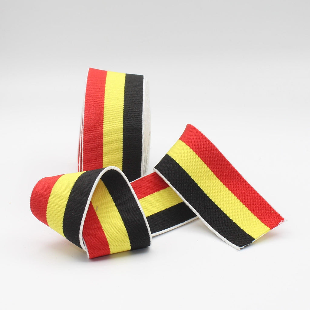 5 METERS - 40mm Belgian flag Elastic - Belgium - ACCESSOIRES LEDUC