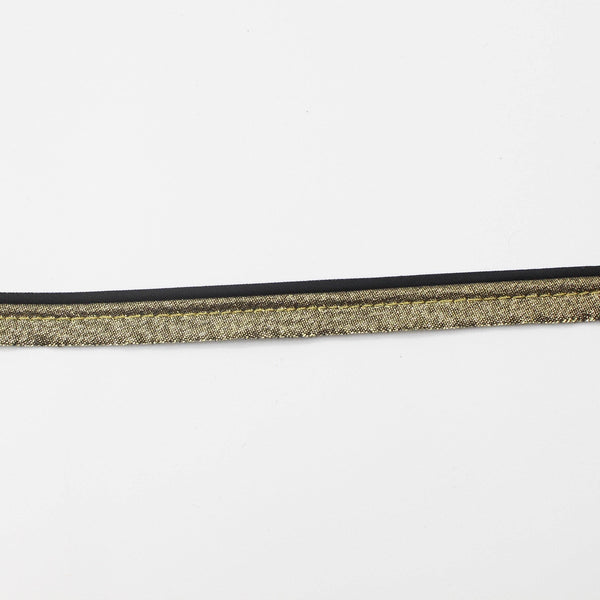 20 M HIGH QUALITY GOLD LUREX AND BLACK DOUBLE PIPING / 10mm (8+2mm) - ACCESSOIRES LEDUC BV