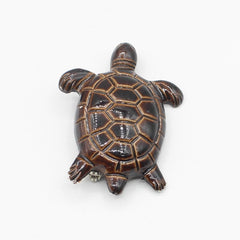 Turtle Wooden Brooches with Safety Pin 50mm - ACCESSOIRES LEDUC