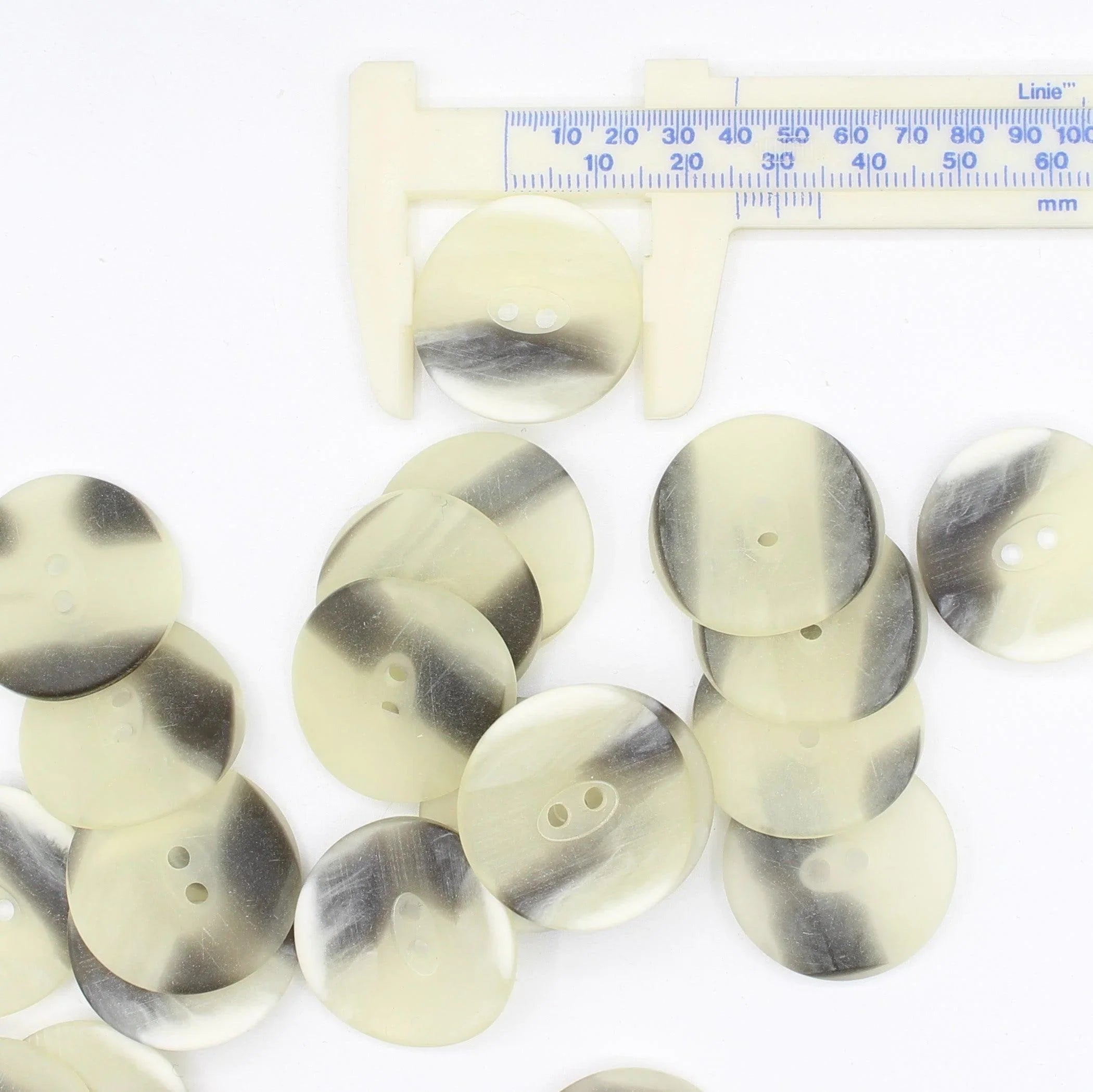 Polyester Grey Stone "Pringles Shapped" Button 2 holes  #KP24010 - ACCESSOIRES LEDUC