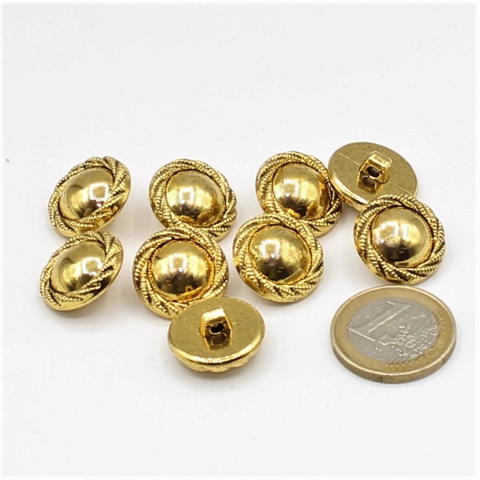 Gold Button with Spiral Circle 9 and 11mm - ACCESSOIRES LEDUC