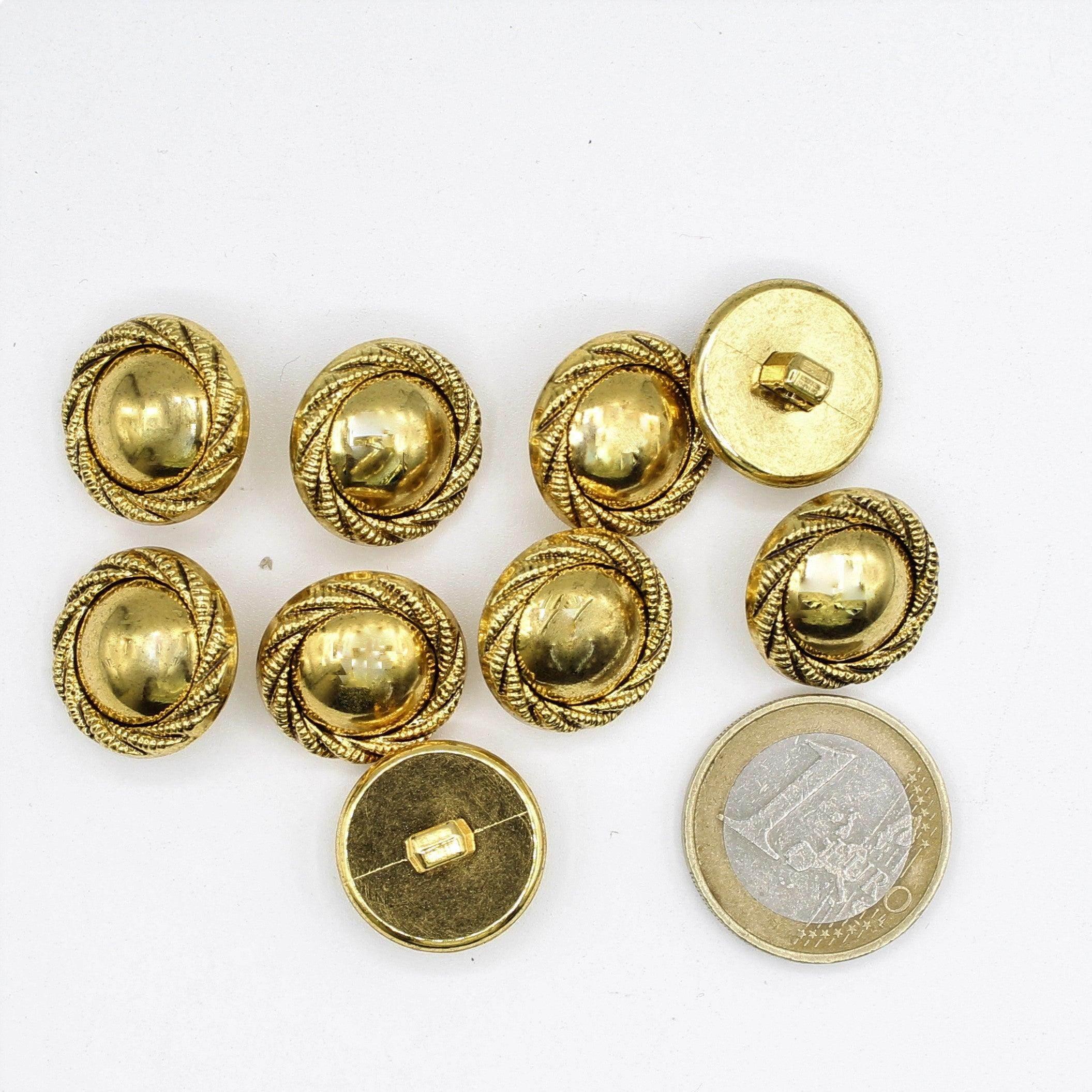 Gold Button with Spiral Circle 18 and 20mm - ACCESSOIRES LEDUC BV