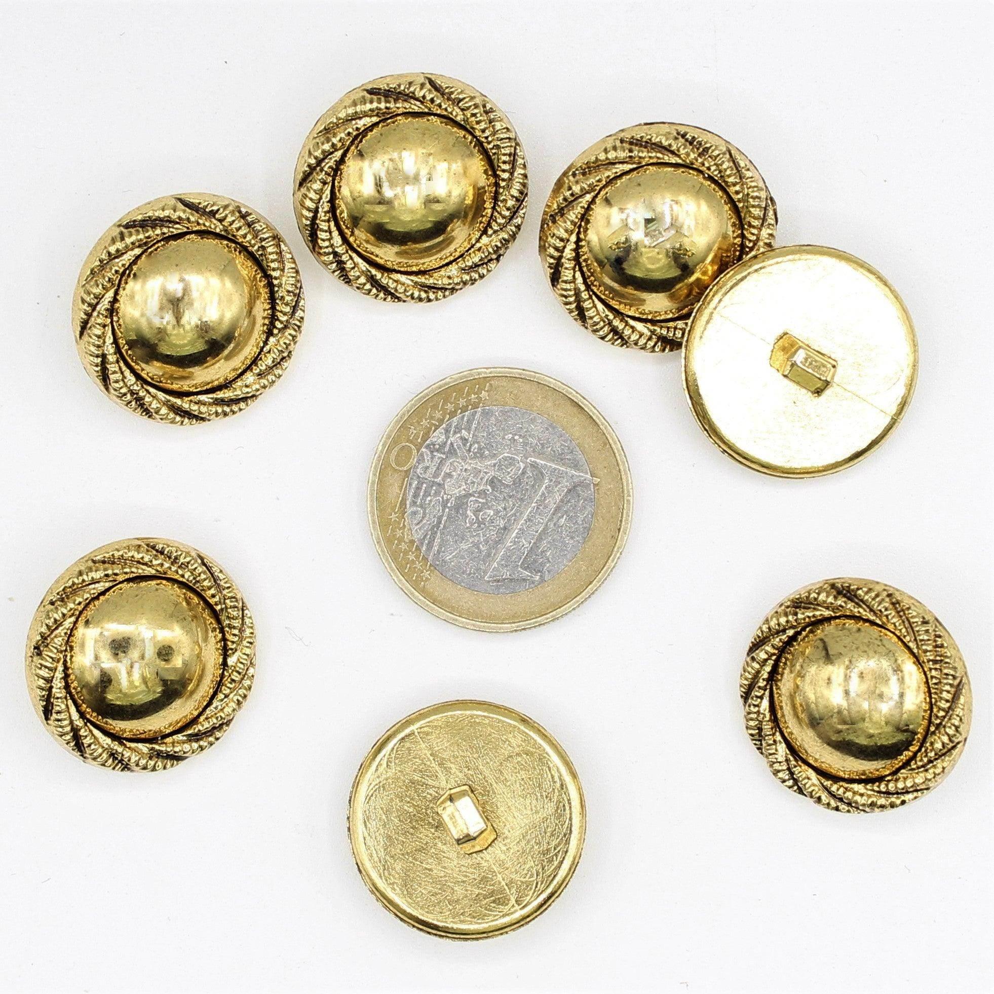 Gold Button with Spiral Circle 18 and 20mm - ACCESSOIRES LEDUC BV
