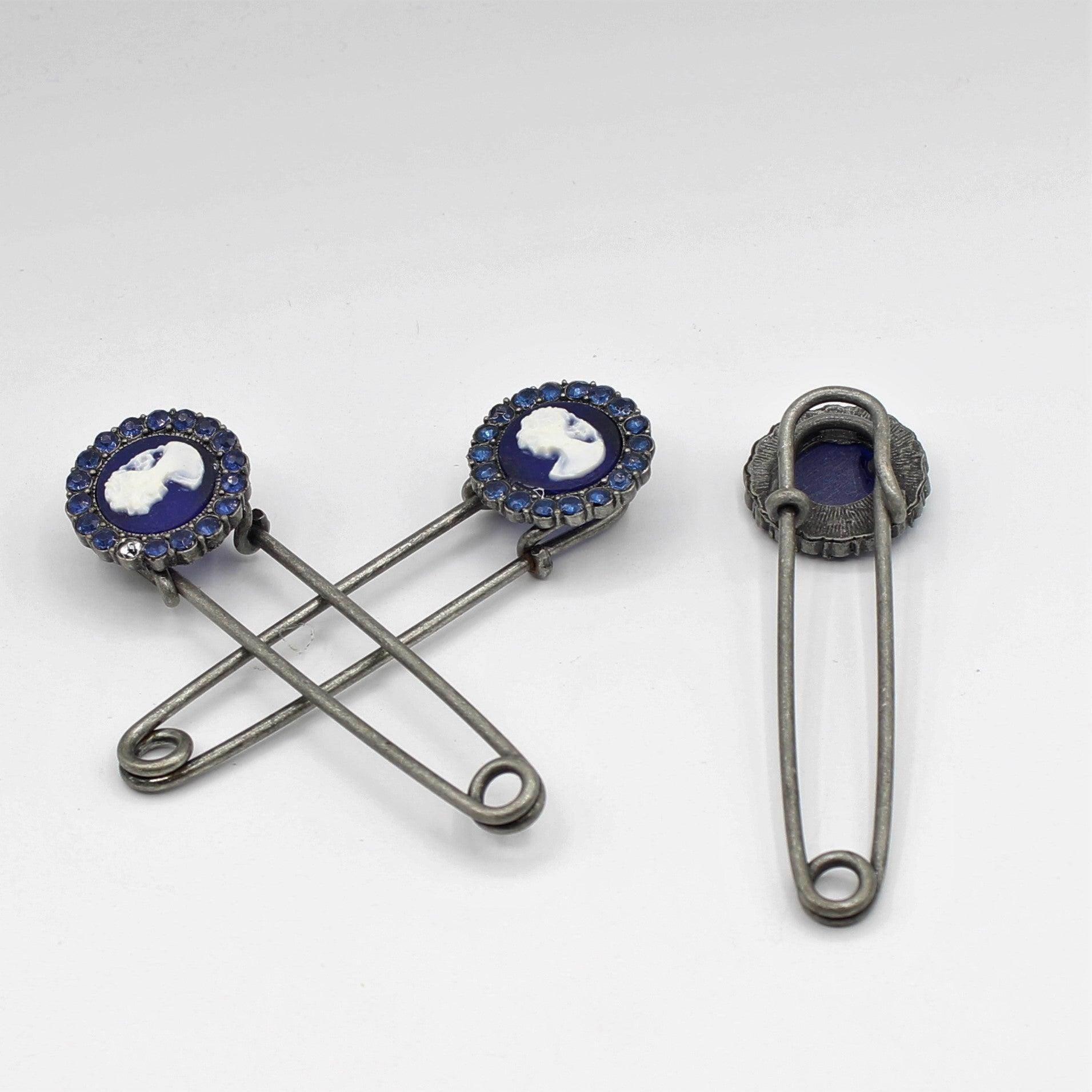 Kilt Pin with Strass (different colors) and Pattern of Lady 8cm#BRO2000 - ACCESSOIRES LEDUC BV