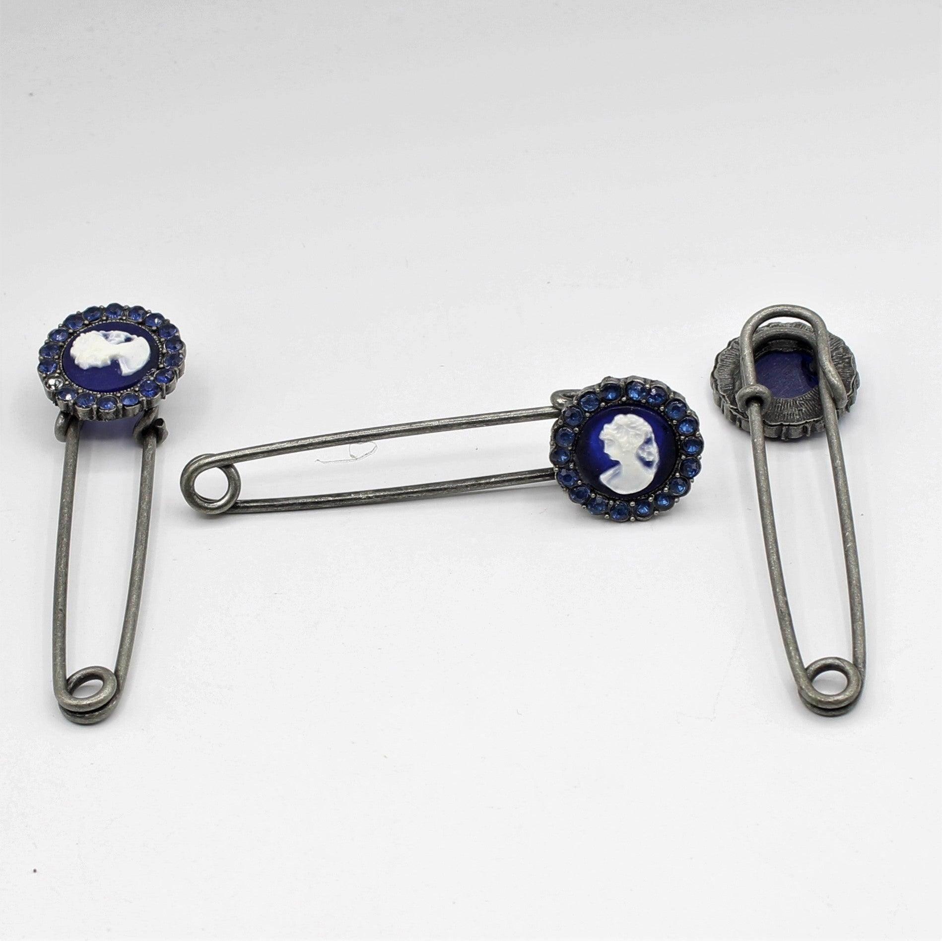 Kilt Pin with Strass (different colors) and Pattern of Lady 8cm#BRO2000 - ACCESSOIRES LEDUC BV