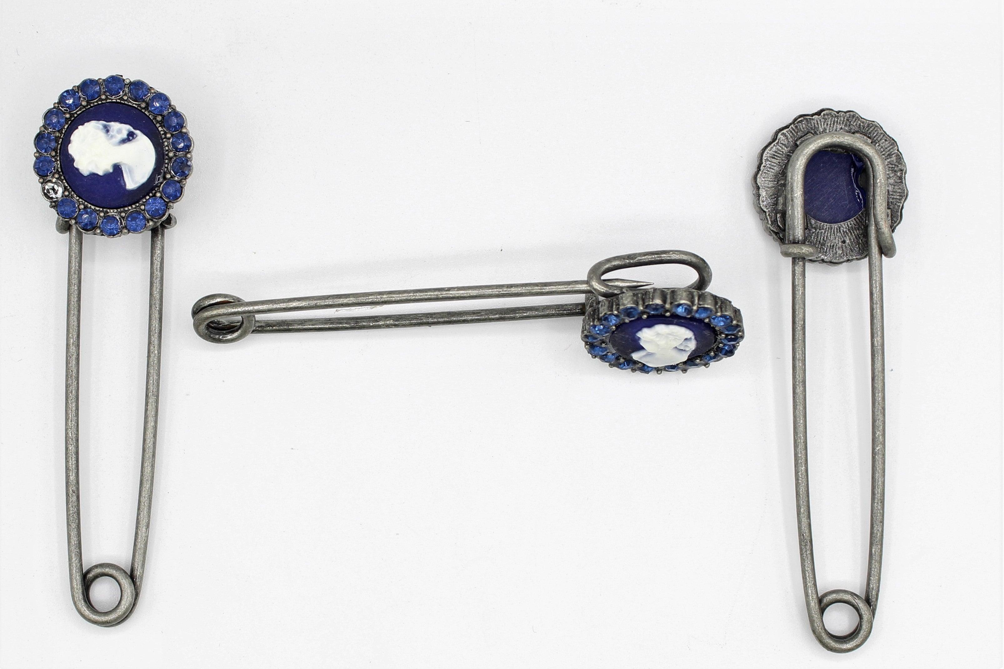 Kilt Pin with Strass (different colors) and Pattern of Lady 8cm - ACCESSOIRES LEDUC