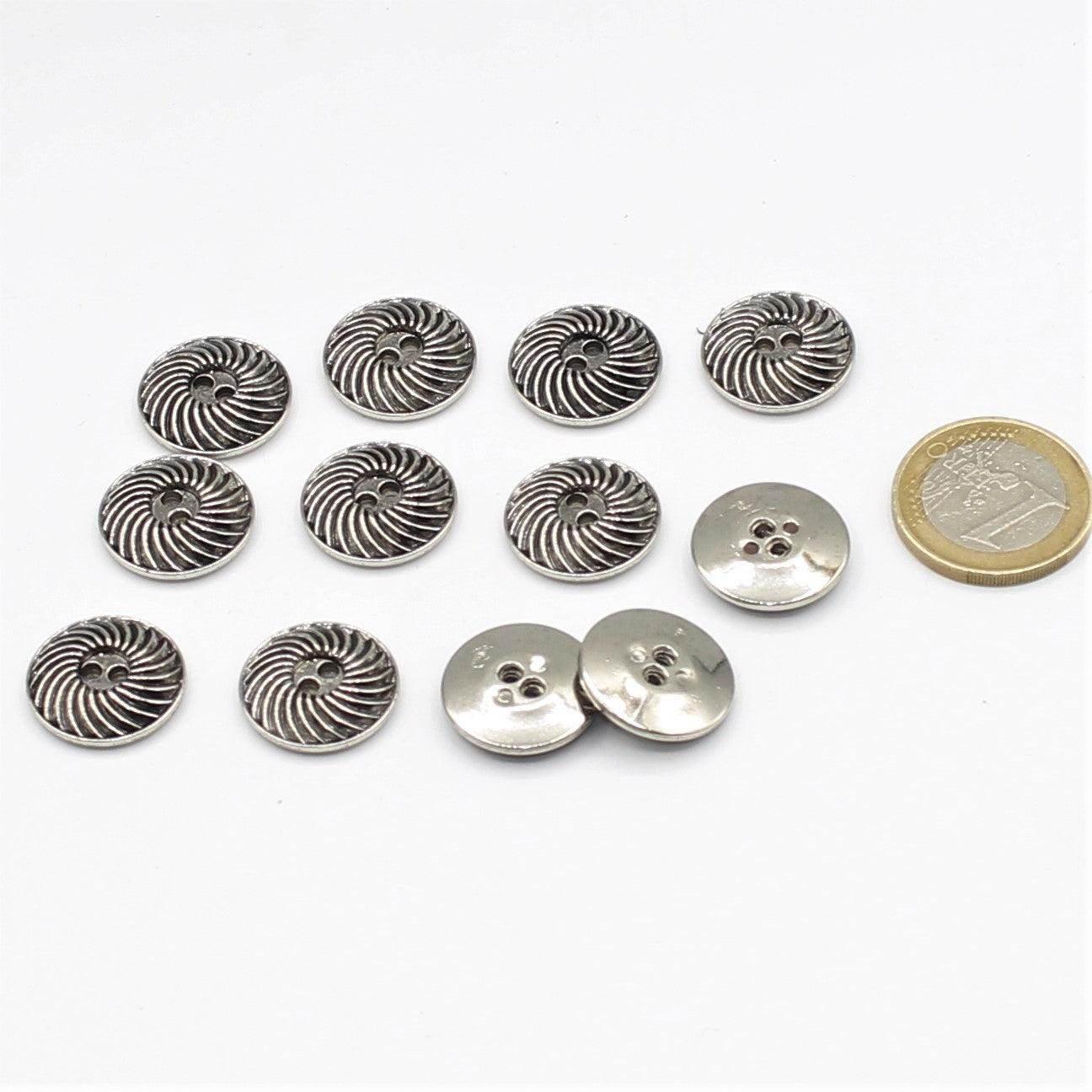 Gold or Silver Button with Spiral Pattern - ACCESSOIRES LEDUC BV