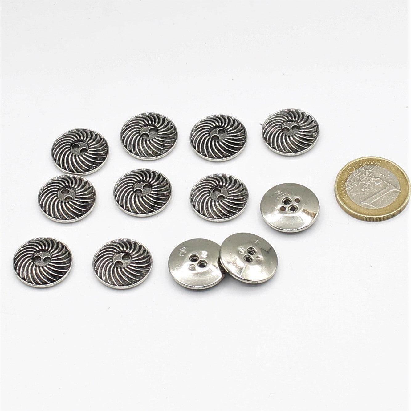 Gold or Silver Button with Spiral Pattern - ACCESSOIRES LEDUC BV