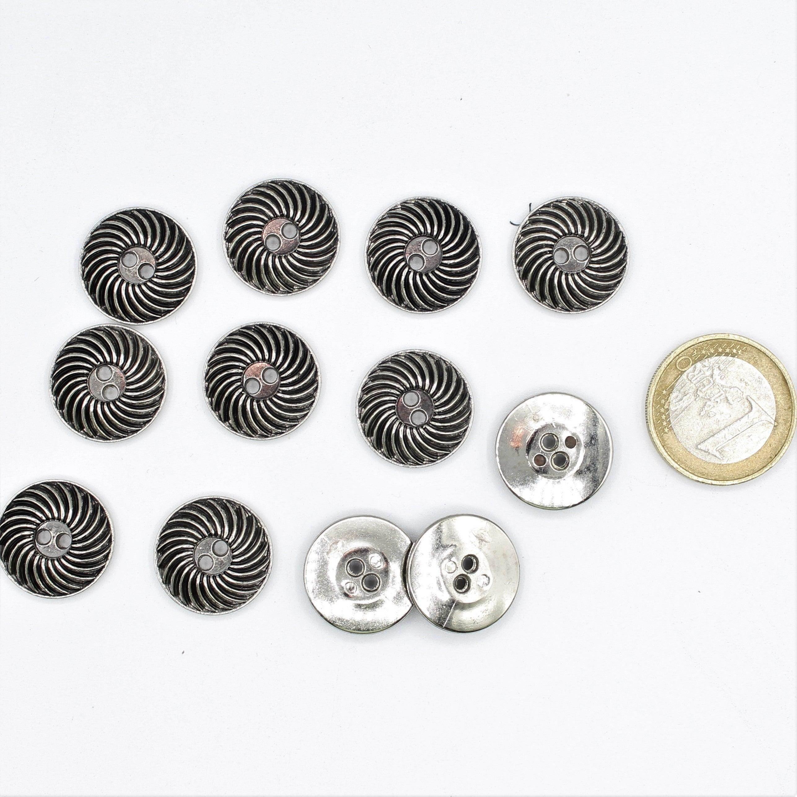 Gold or Silver Button with Spiral Pattern - ACCESSOIRES LEDUC BV