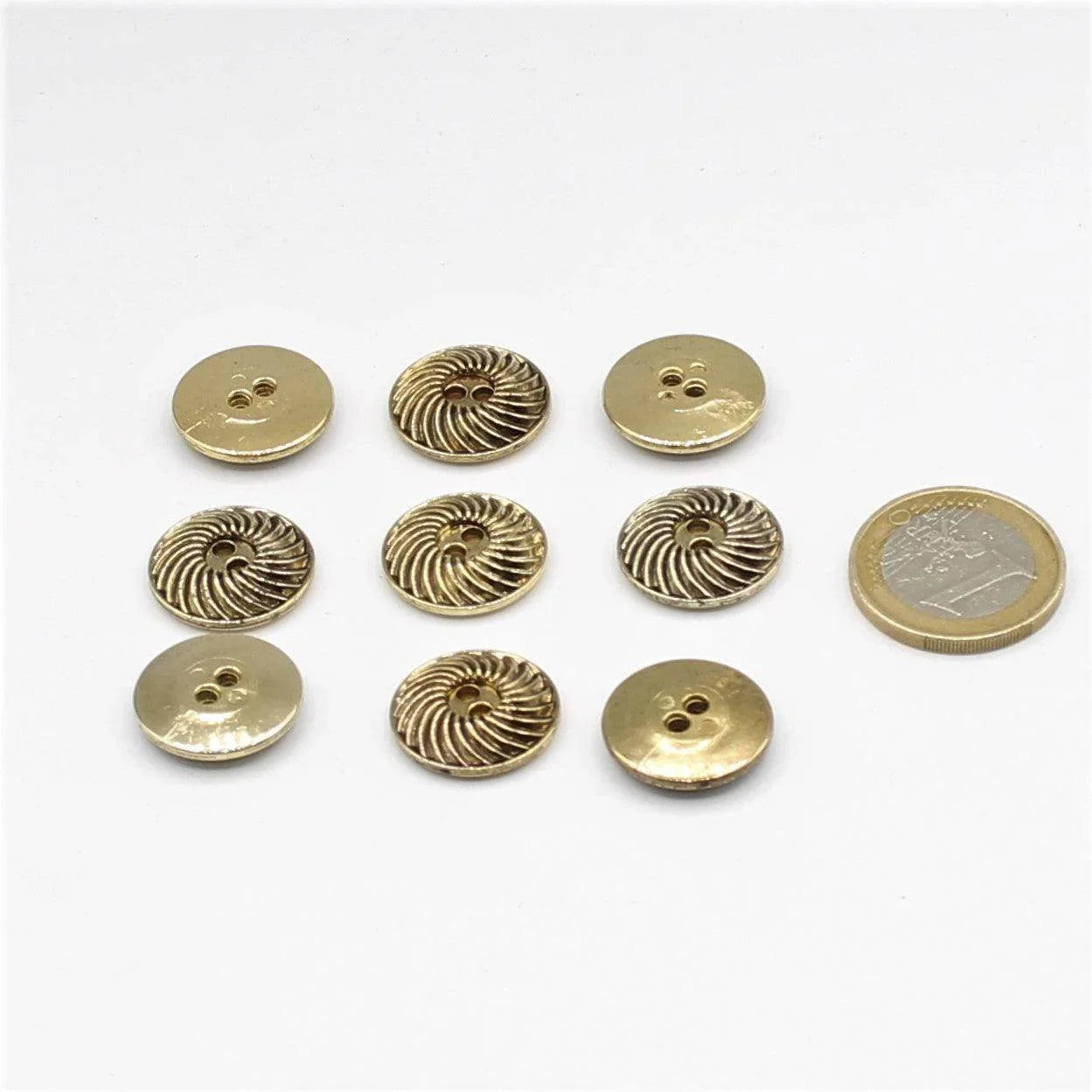 Gold or Silver Button with Spiral Pattern - ACCESSOIRES LEDUC BV