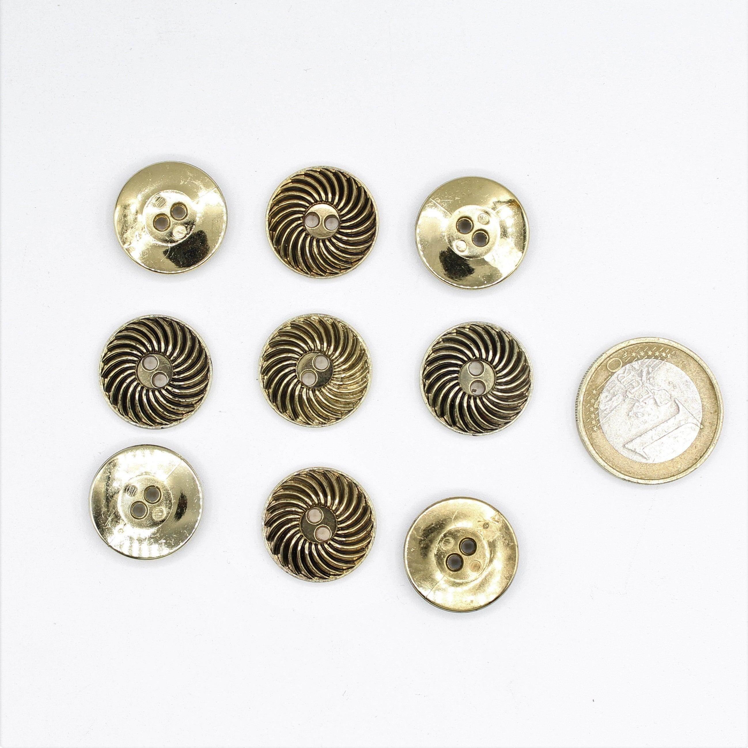 Gold or Silver Button with Spiral Pattern - ACCESSOIRES LEDUC BV