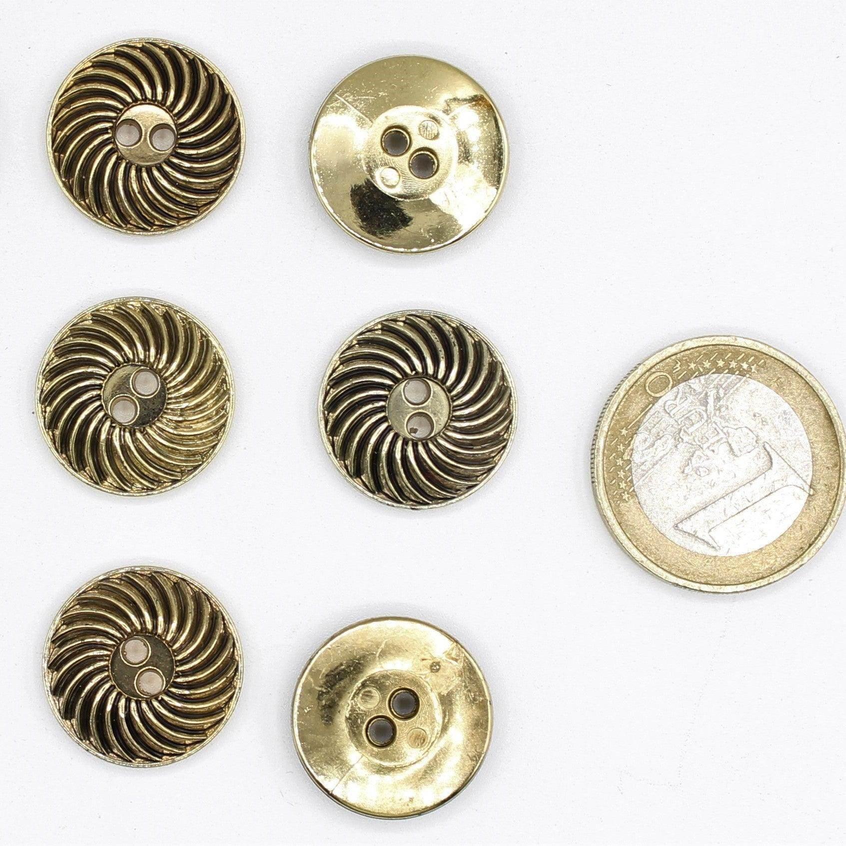 Gold or Silver Button with Spiral Pattern - ACCESSOIRES LEDUC BV