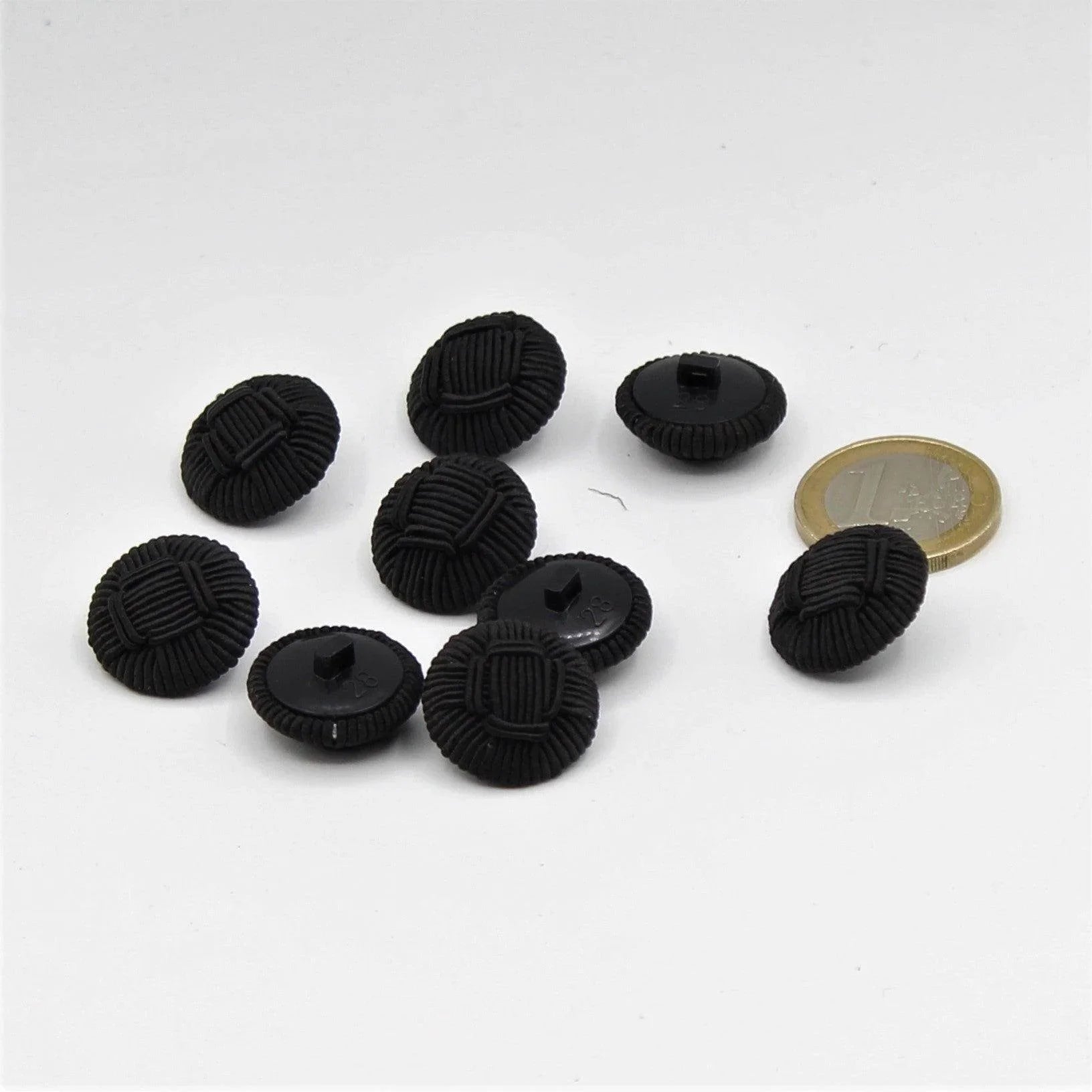 black button covered with rope -18 mm - ACCESSOIRES LEDUC BV