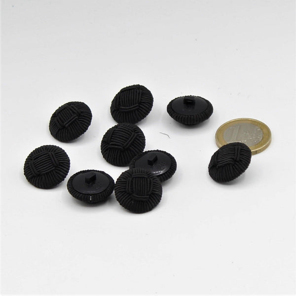 bottone nero rivestito in corda -10 mm - ACCESSORI LEDUC