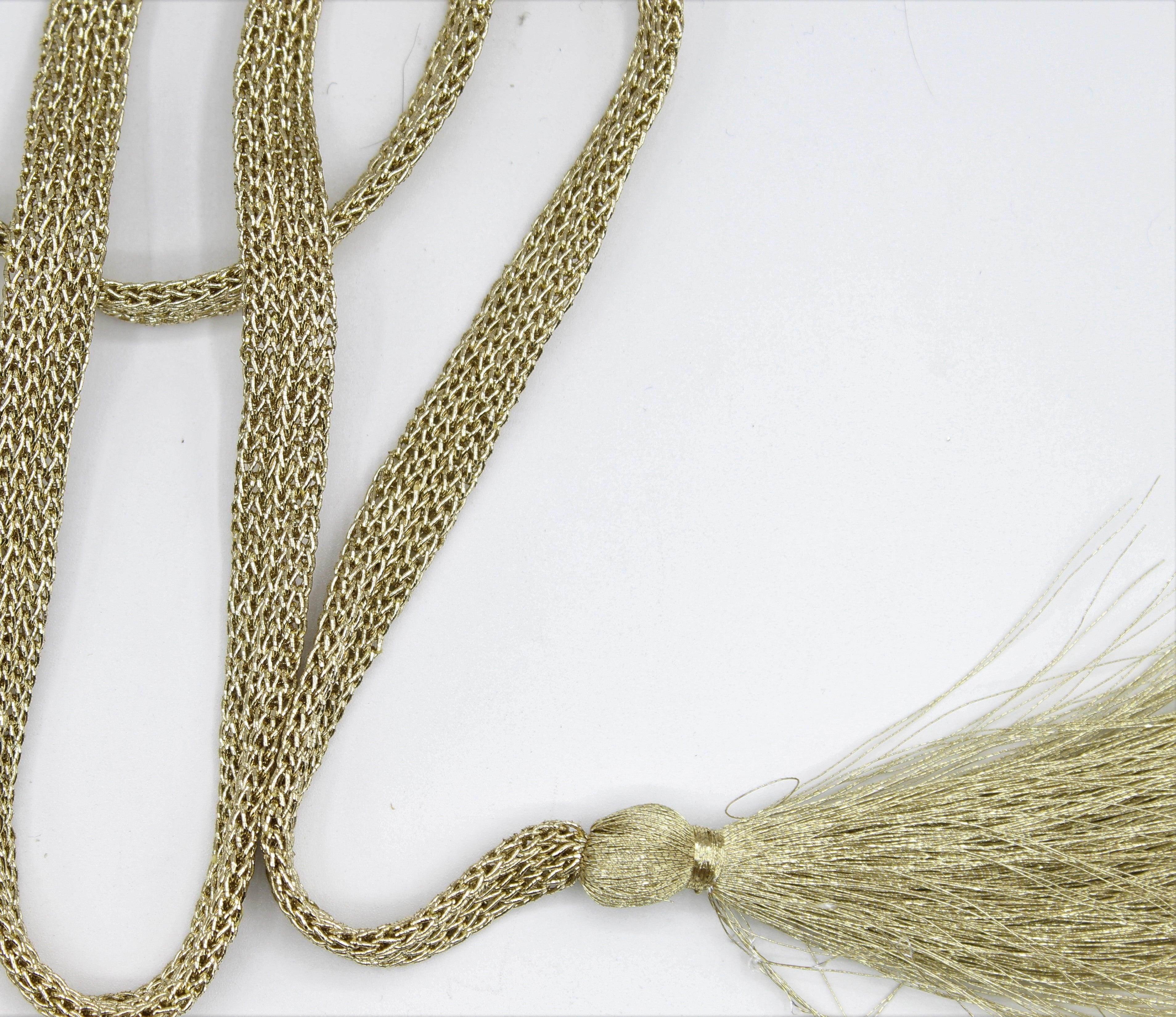 120cm Gold Cord with 2 Golden Tassels (7cm) - ACCESSOIRES LEDUC BV