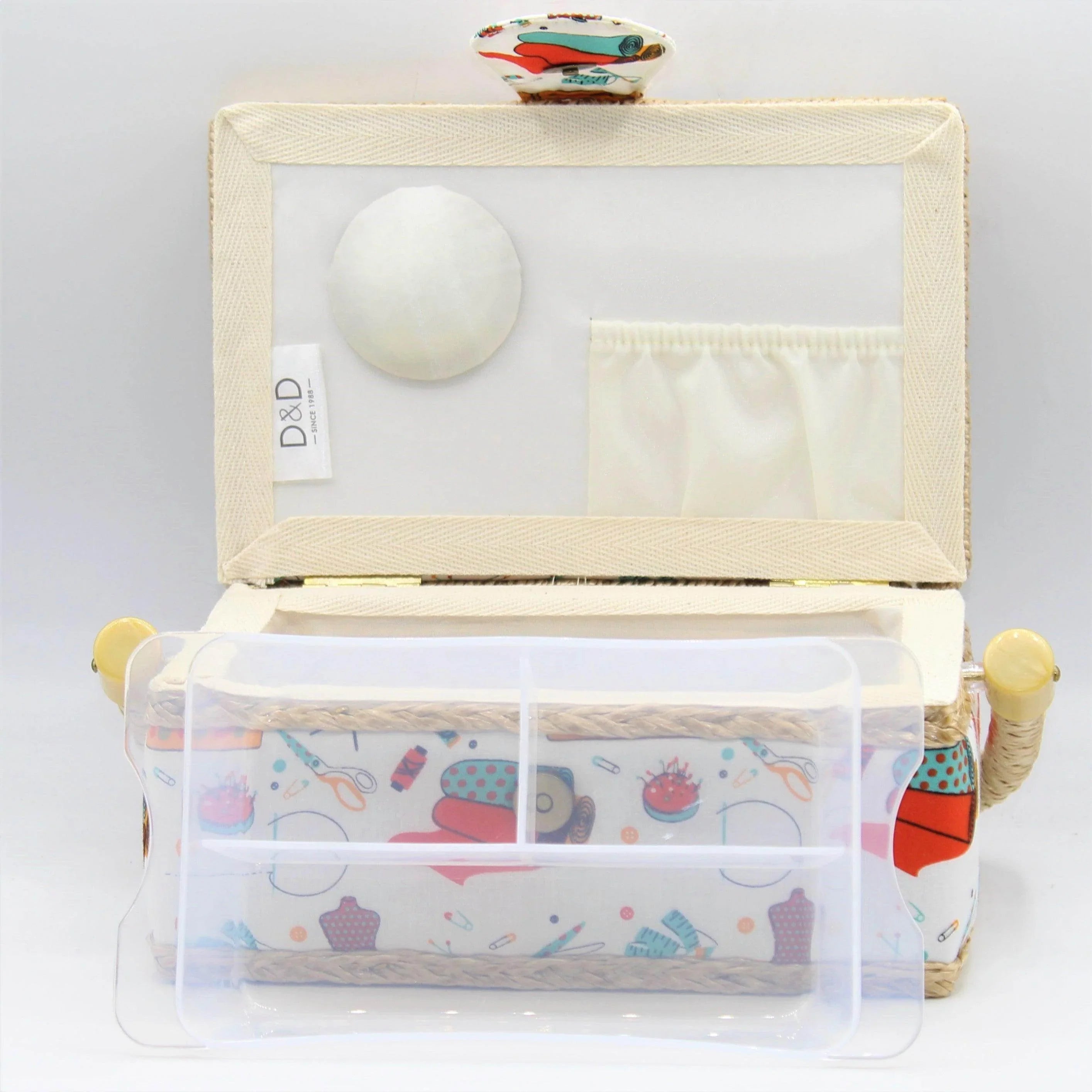 Sewing box with matching tape measure and cushion - ACCESSOIRES LEDUC BV