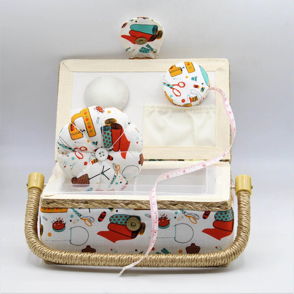 Sewing box with matching tape measure and cushion - ACCESSOIRES LEDUC BV