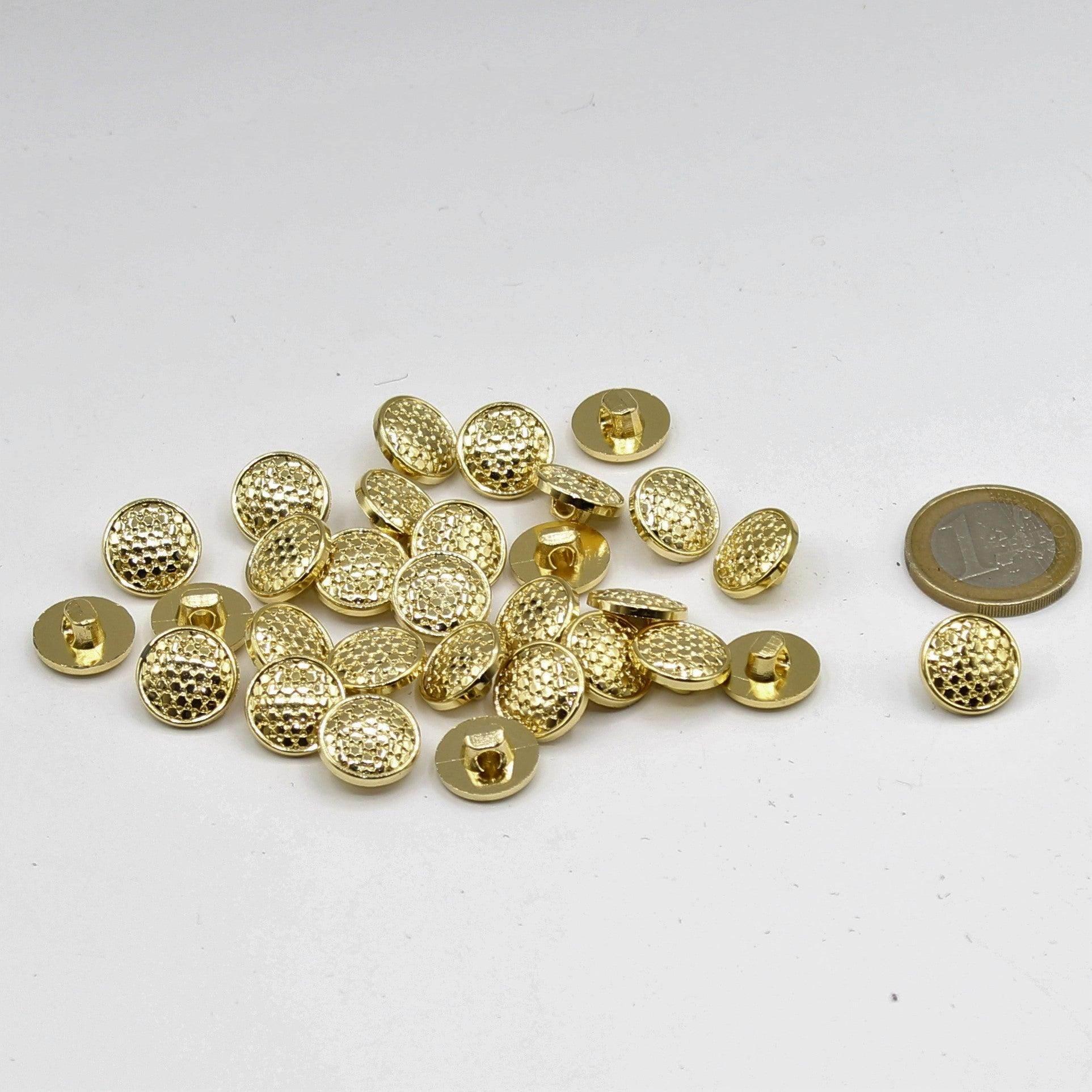 Golden hexagonal Shank Button - ACCESSOIRES LEDUC BV