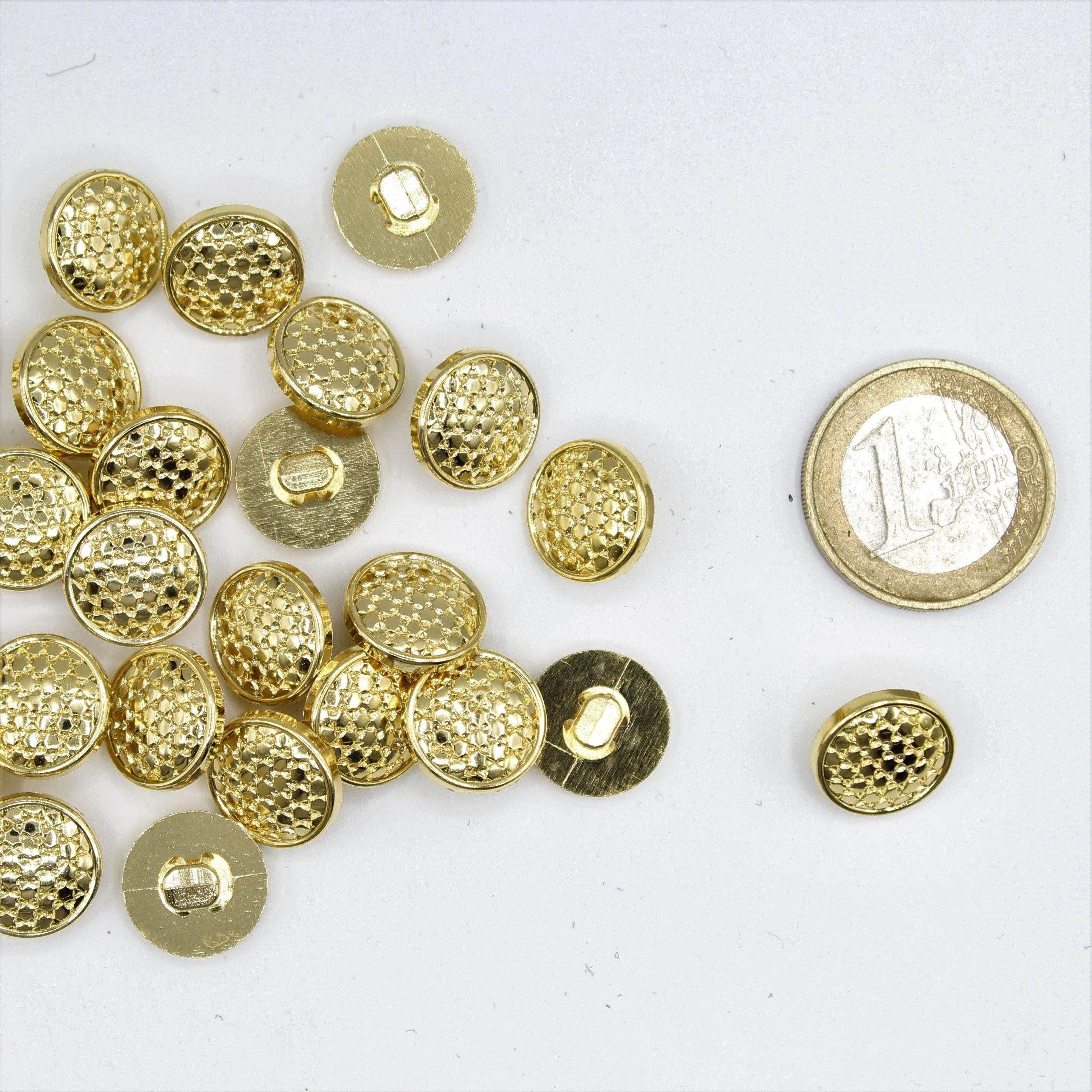 Golden hexagonal Shank Button - ACCESSOIRES LEDUC BV