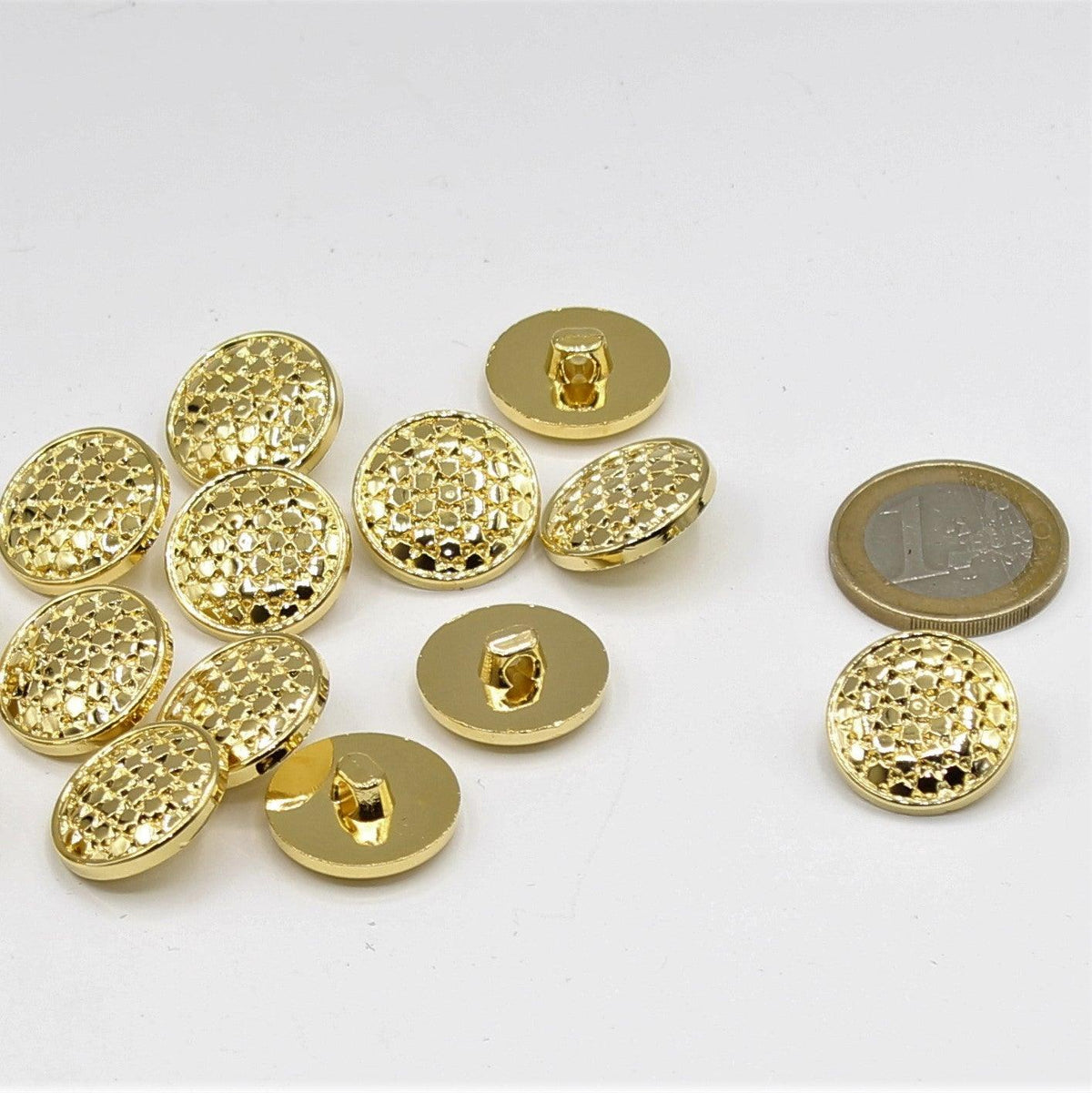 Golden hexagonal Shank Button - ACCESSOIRES LEDUC BV