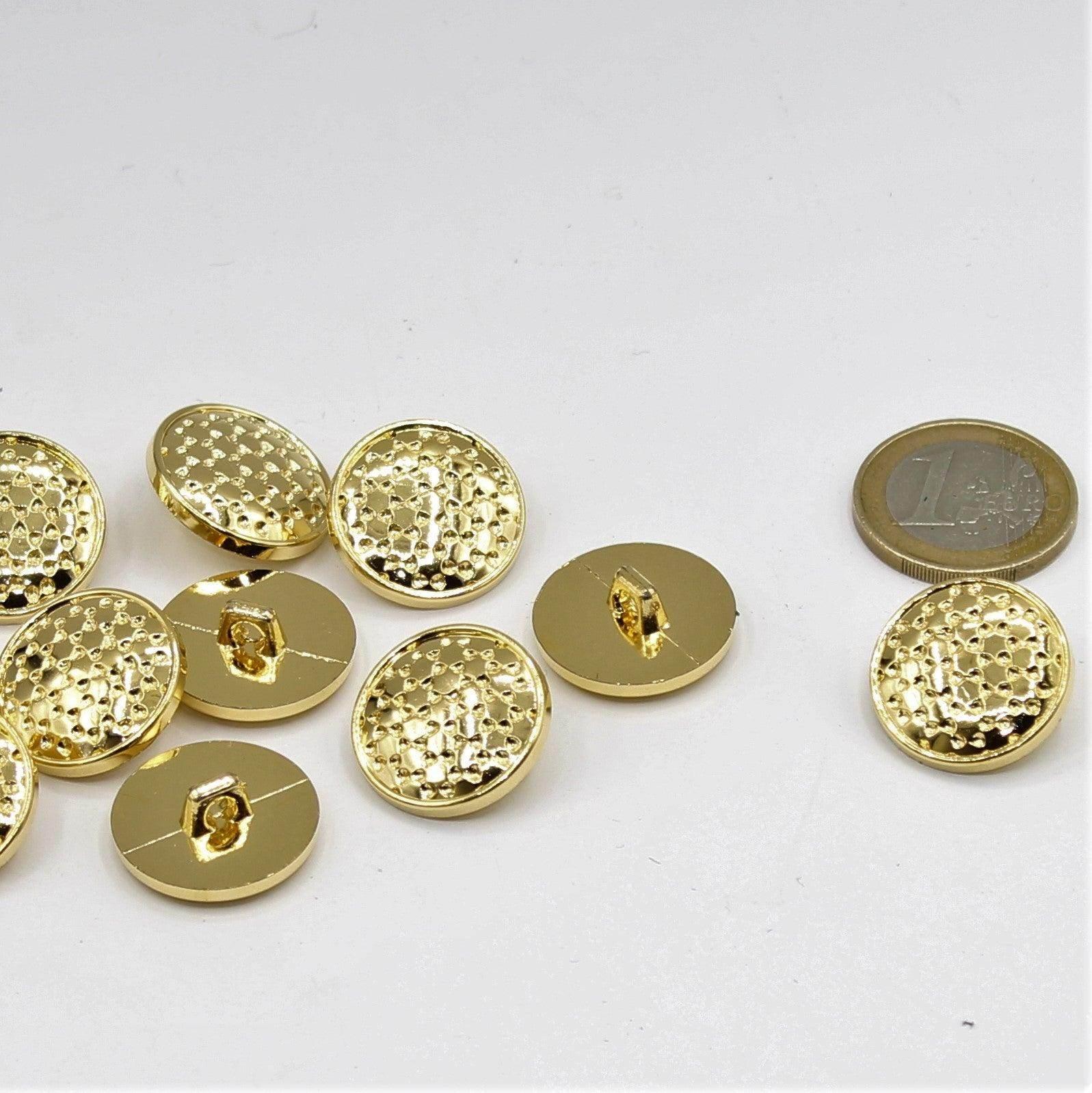 Golden hexagonal Shank Button - ACCESSOIRES LEDUC BV