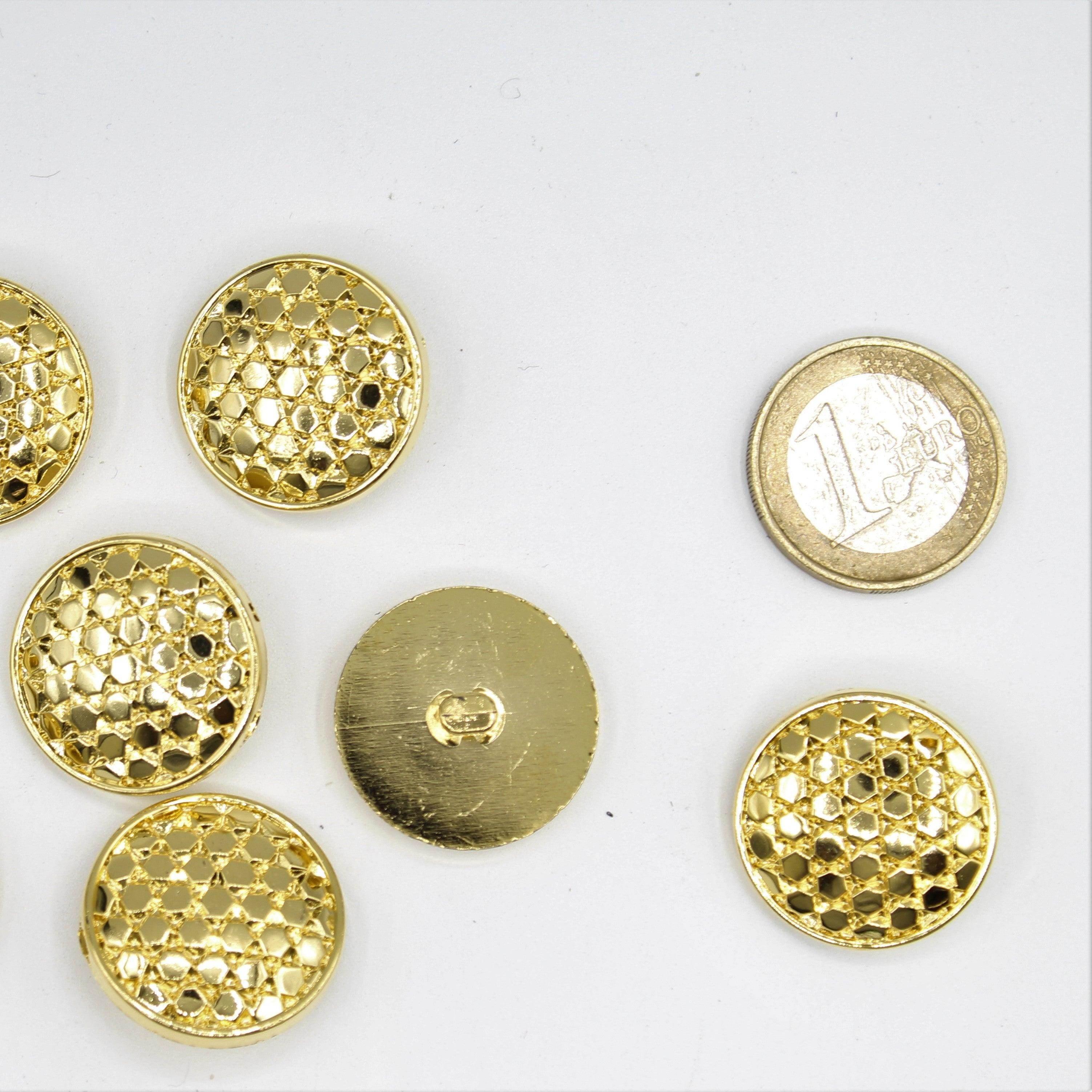 Golden hexagonal Shank Button - ACCESSOIRES LEDUC BV