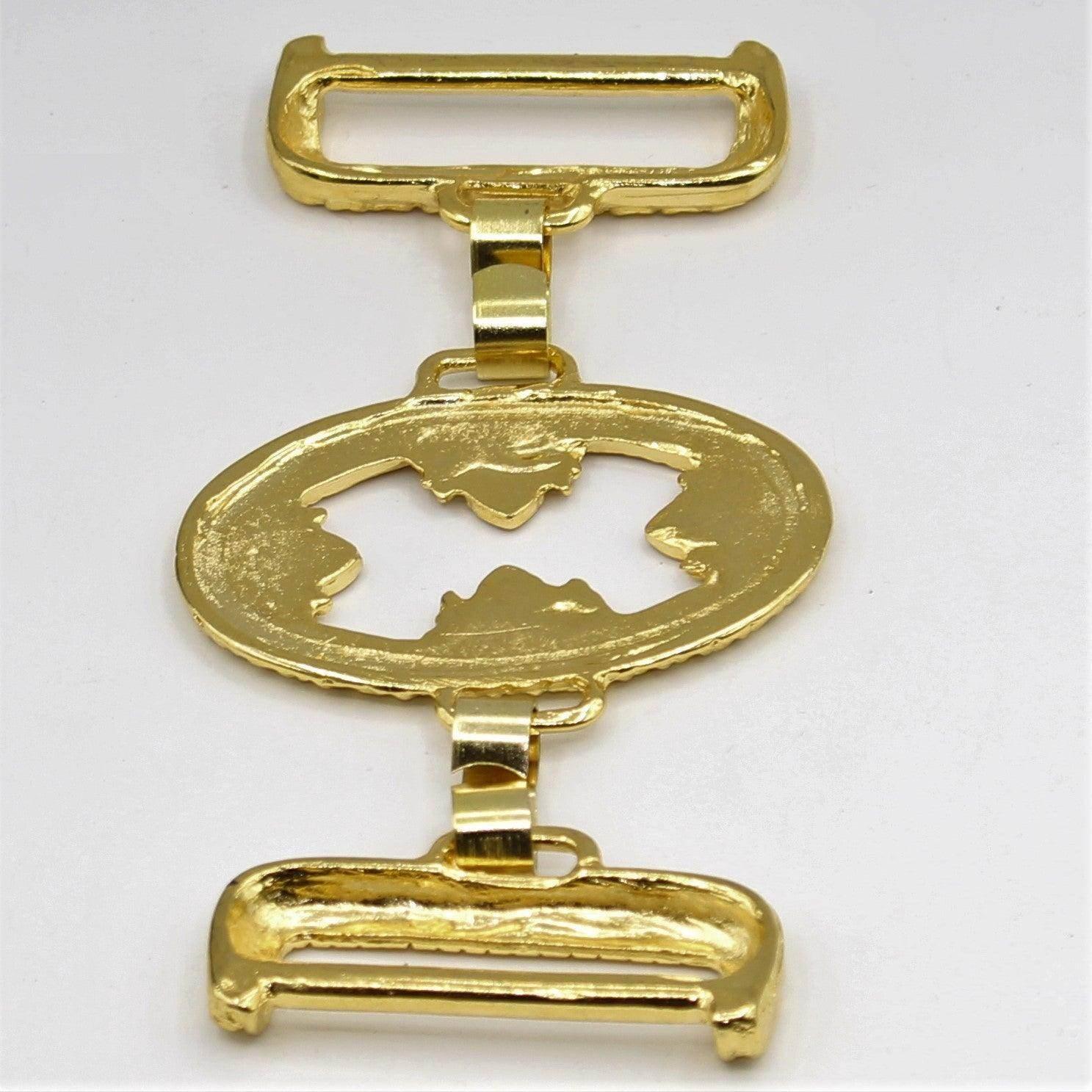 Gold buckle in 2 parts with gold metal hook -12 cm - ACCESSOIRES LEDUC BV