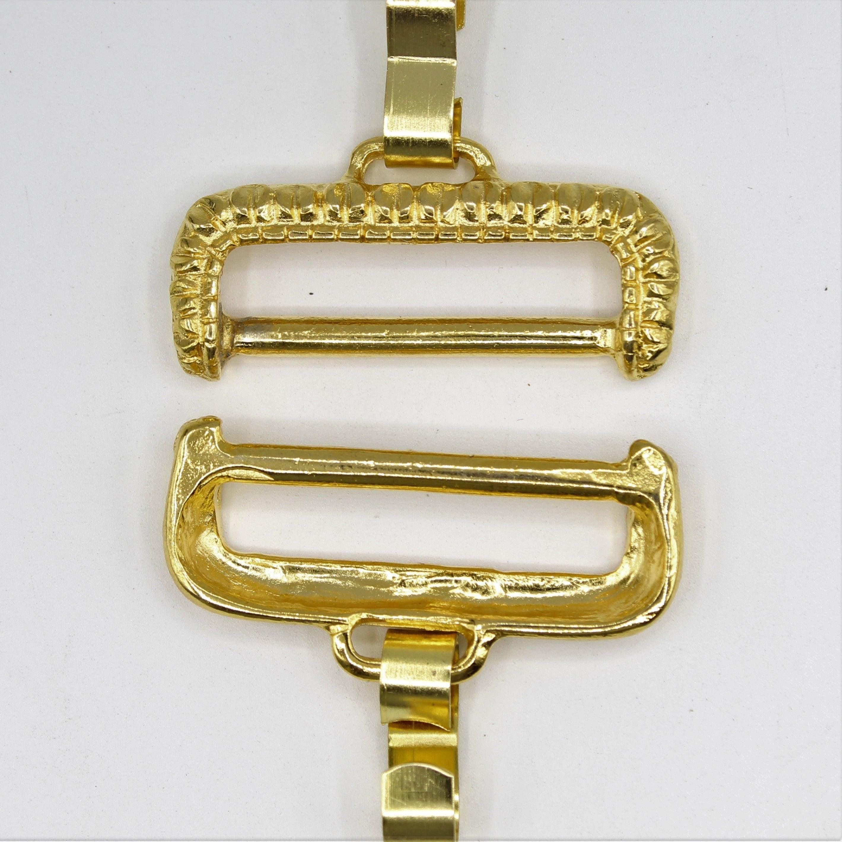 Gold buckle in 2 parts with gold metal hook -12 cm - ACCESSOIRES LEDUC BV