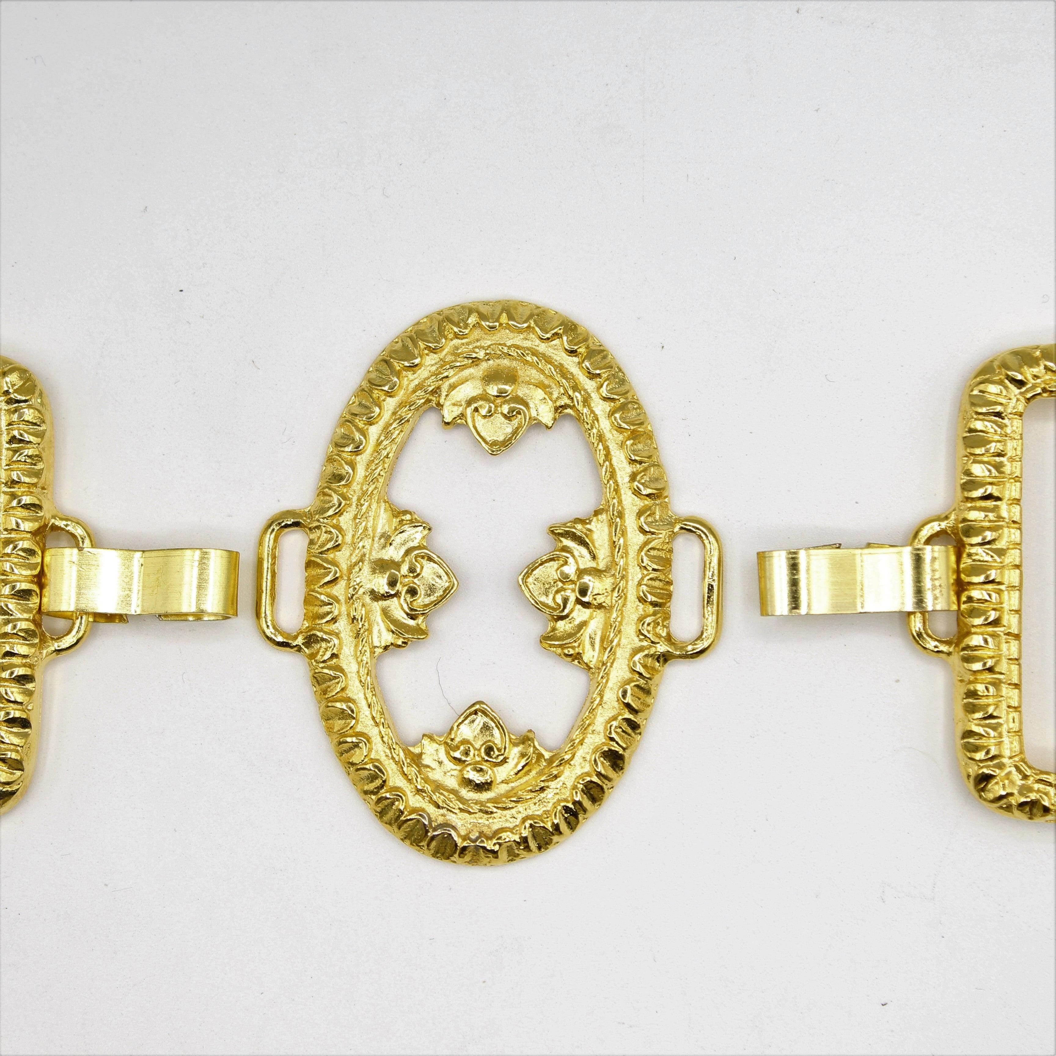 Gold buckle in 2 parts with gold metal hook -12 cm - ACCESSOIRES LEDUC BV