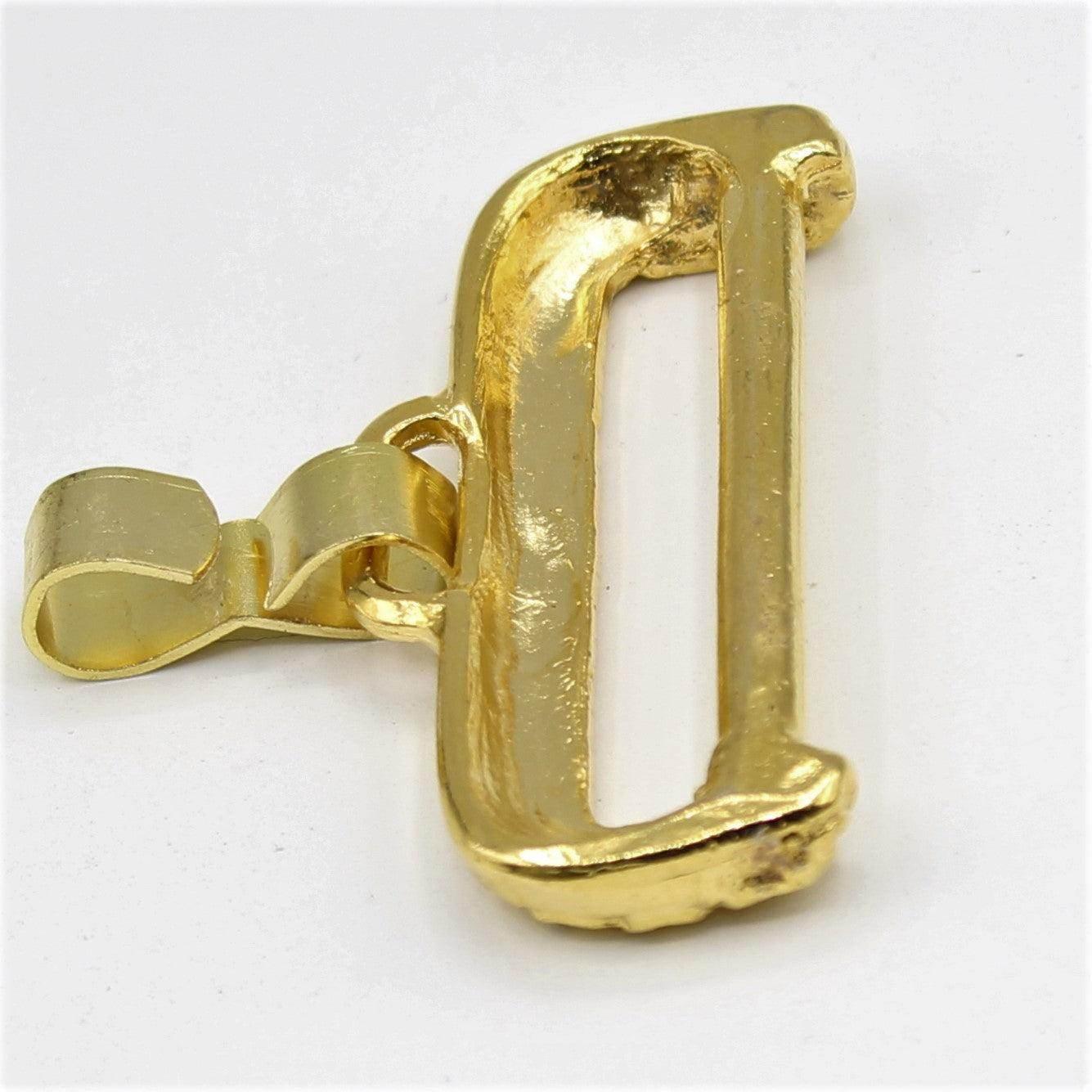 Gold buckle in 2 parts with gold metal hook -12 cm - ACCESSOIRES LEDUC BV