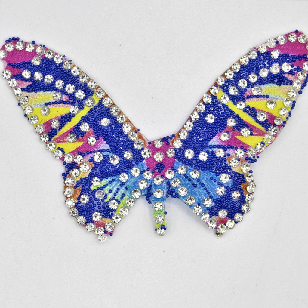 4 Patches Strass Brillants Papillons Colorés Thermocollants 66 x 43 mm - ACCESSOIRES LEDUC