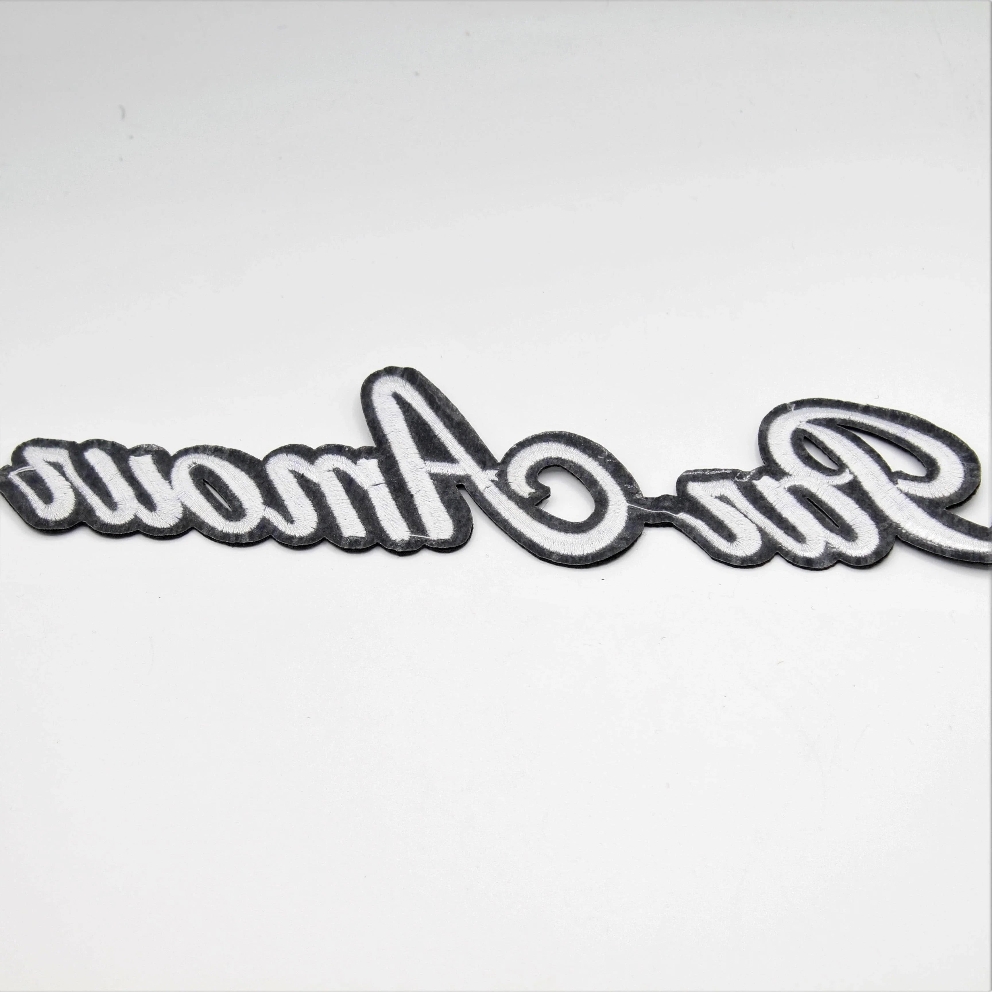 Black and White Iron-on Patch "PAR AMOUR AND  "L'AVEUGLE" - ACCESSOIRES LEDUC