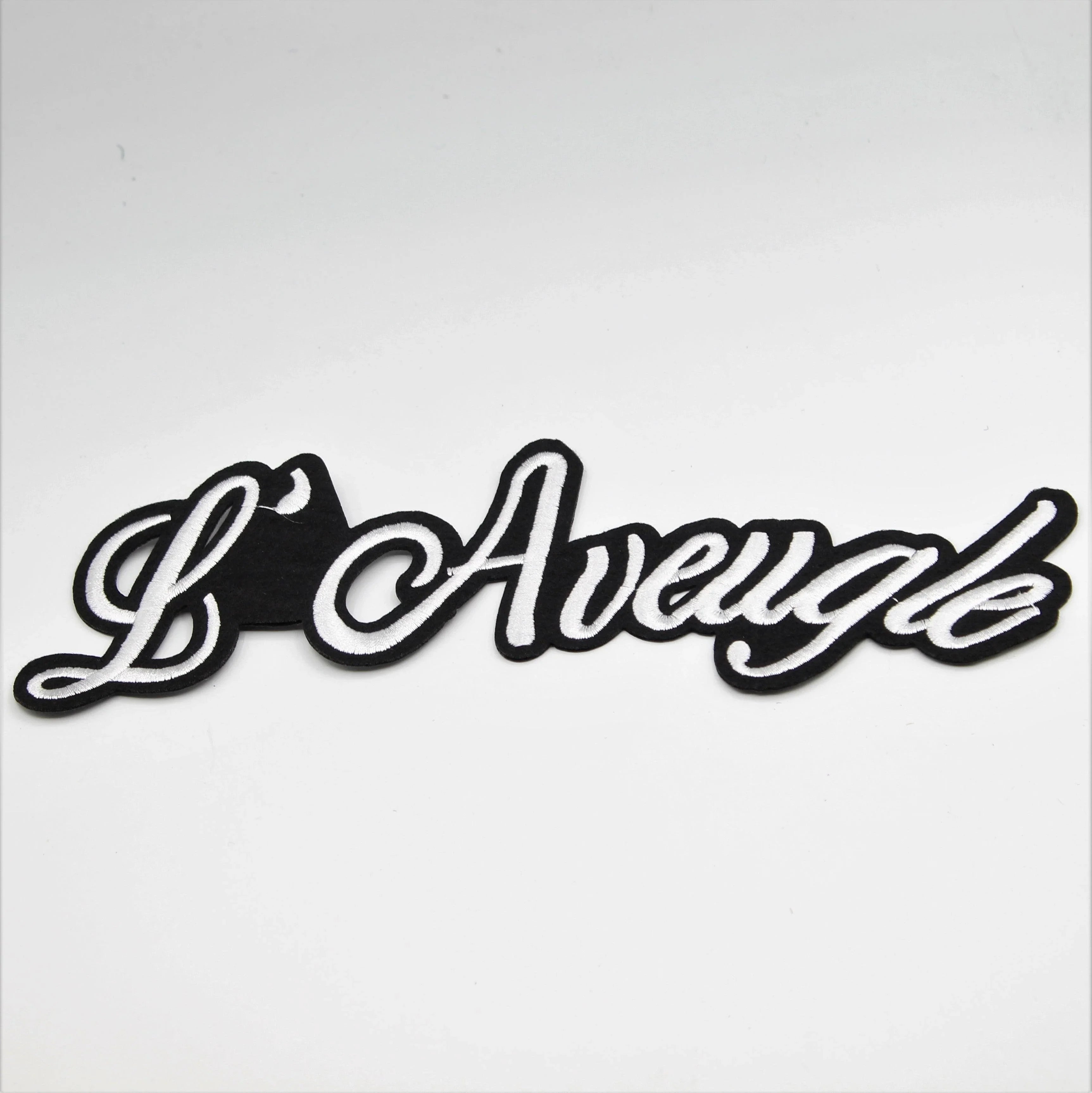 Black and White Iron-on Patch "PAR AMOUR AND  "L'AVEUGLE" - ACCESSOIRES LEDUC