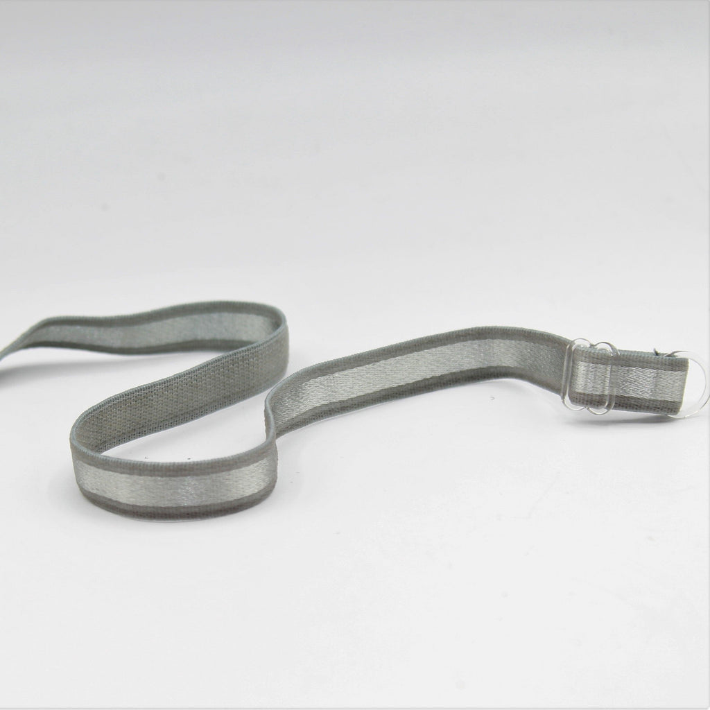 2 Pairs of Gray Non-Slip Adjustable Plastic Hook Bra Straps