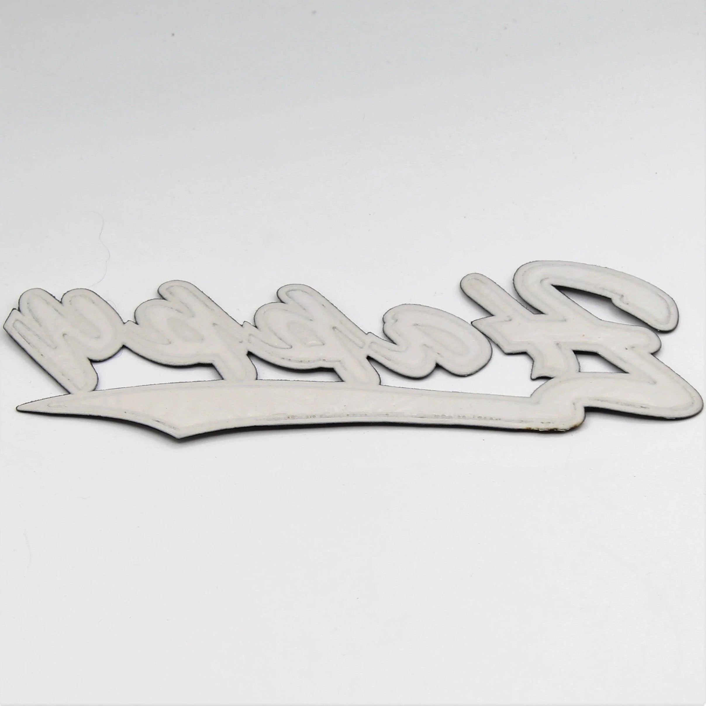 Black and White Shiny Patch "HAPPY" 17x6cm - ACCESSOIRES LEDUC